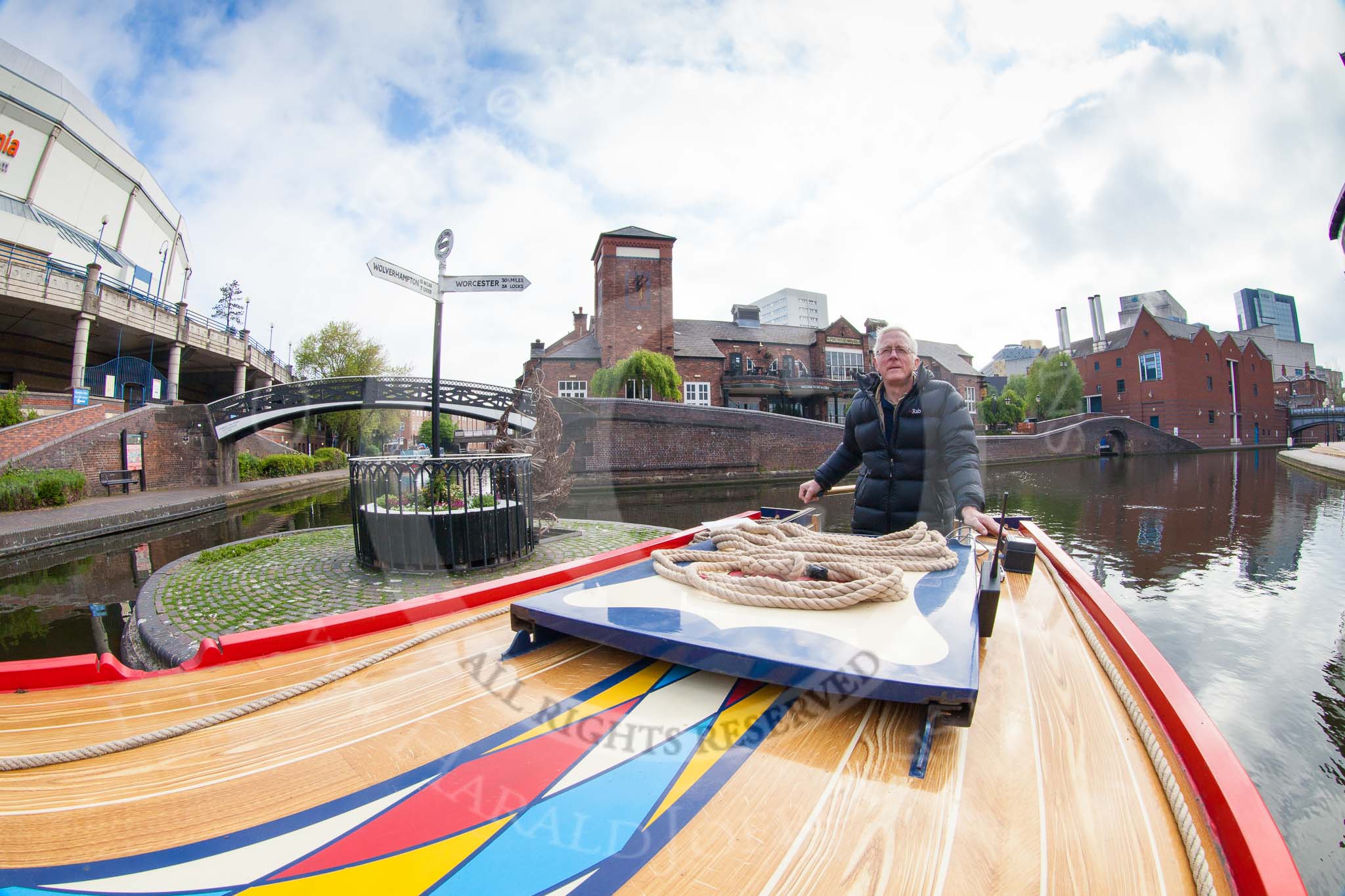BCN Marathon Challenge 2013: Skipper Charley on board of NB "Felonious Mongoose", at Old Street Junction in the centre of Birmingham, minutes before the start of the BCN Marathon Challenge..
Birmingham Canal Navigation,


United Kingdom,
on 25 May 2013 at 07:54, image #25