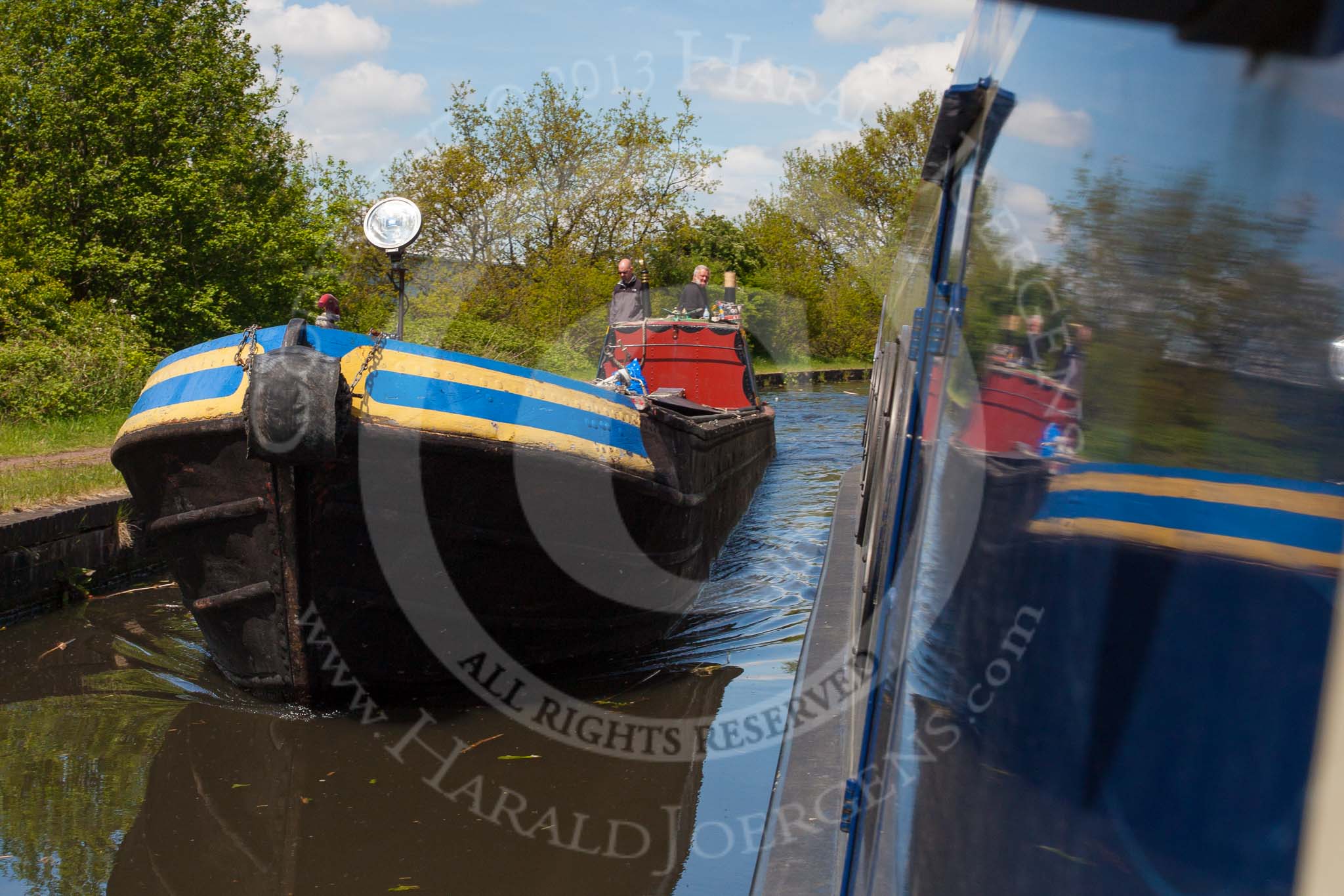 BCN Marathon Challenge 2013: Ex-British Waterways working boat "Atlas" overtaking "Felonious Mongoose" on the Daw End Branch..
Birmingham Canal Navigation,


United Kingdom,
on 26 May 2013 at 12:48, image #408