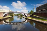 BCN Marathon Challenge 2013: Smethwick Main Line Turnover Bridge, a Horseley Iron Works cast iron bridge, dated 1828, on the BCN New Main Line, with Smethwick Junction behind..
Birmingham Canal Navigation,


United Kingdom,
on 25 May 2013 at 08:53, image #86