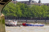 TOW River Thames Barge Driving Race 2013: Tug "Bulldog" pullig barge barge "Steve Faldo" by Capital Pleasure Boats, back to Greenwich..
River Thames between Greenwich and Westminster,
London,

United Kingdom,
on 13 July 2013 at 14:41, image #509