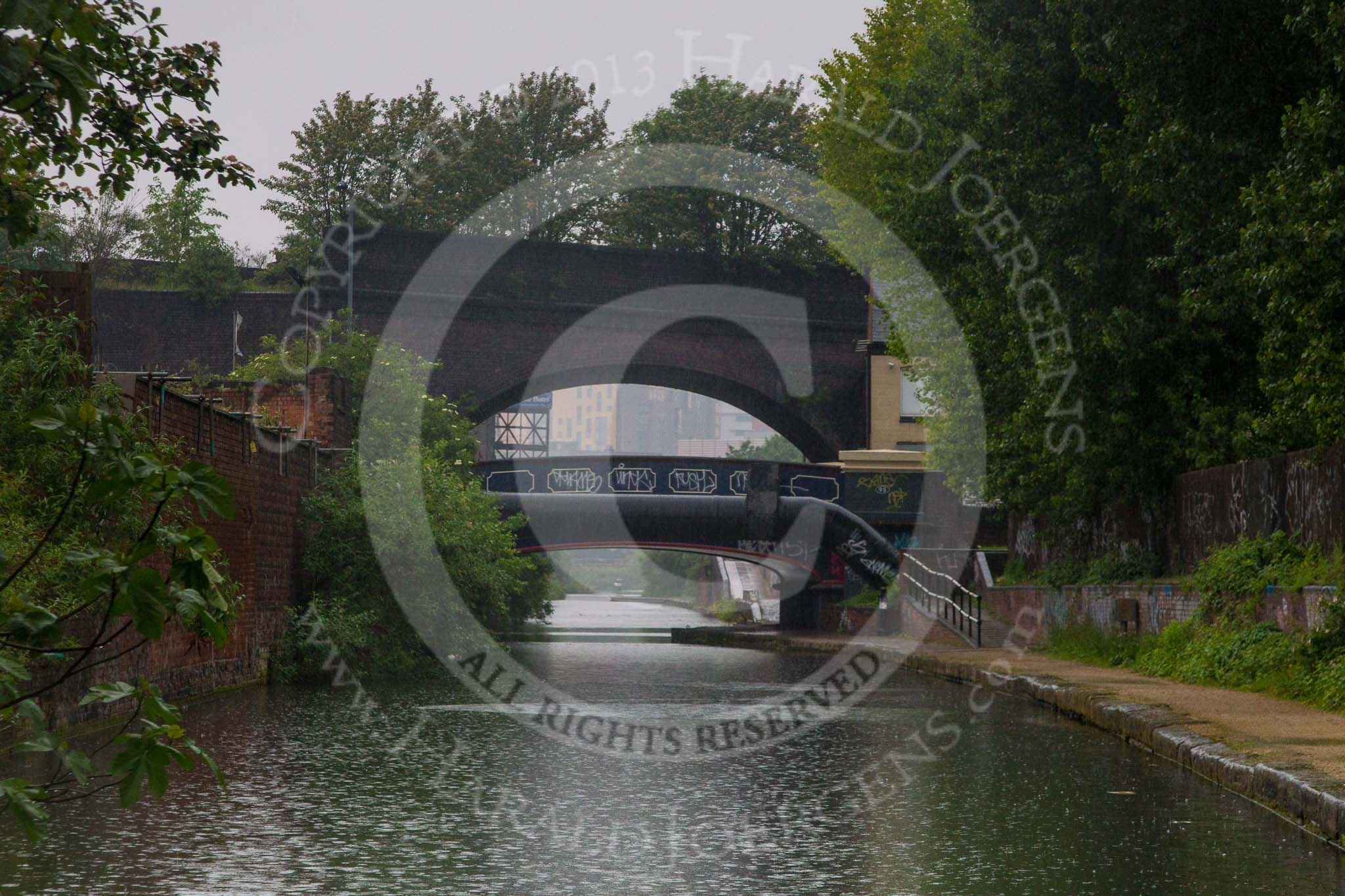 BCN Marathon Challenge 2014: On the Digbeth Branch near Bordesley Junction, with two bridges almost crossing each other over the canal.
Birmingham Canal Navigation,


United Kingdom,
on 24 May 2014 at 09:27, image #89