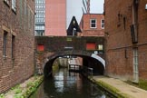 BCN Marathon Challenge 2014: Old and new at the Farmers Bridge Flight, Birmingham & Fazeley Canal, at Ludgate Hill Bridge, where the canal is dwarfed by a modern office block and the BT Tower..
Birmingham Canal Navigation,


United Kingdom,
on 23 May 2014 at 14:57, image #34