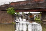 BCN Marathon Challenge 2014: Bridge on the Dudley No 1 Canal leading to a Shropshire Union basin with an old warehouse and stables carrying an LMS advertisment.
Birmingham Canal Navigation,


United Kingdom,
on 25 May 2014 at 06:55, image #213