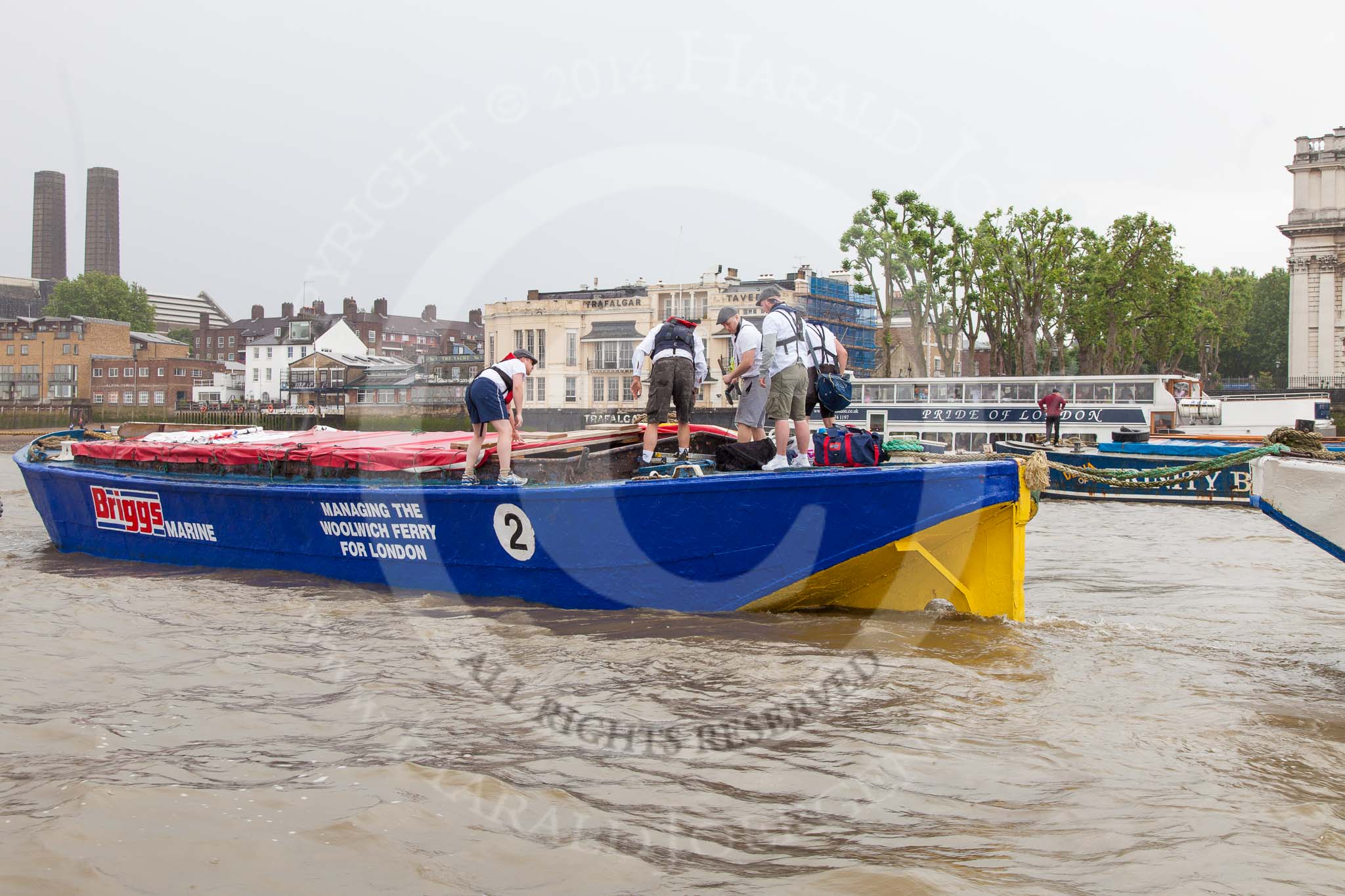 TOW River Thames Barge Driving Race 2014.
River Thames between Greenwich and Westminster,
London,

United Kingdom,
on 28 June 2014 at 11:20, image #13