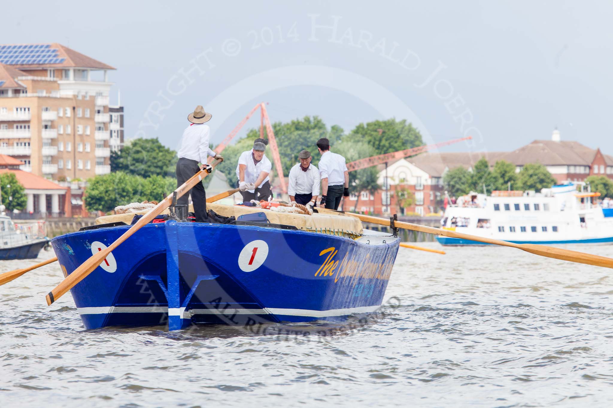 TOW River Thames Barge Driving Race 2014.
River Thames between Greenwich and Westminster,
London,

United Kingdom,
on 28 June 2014 at 12:39, image #109