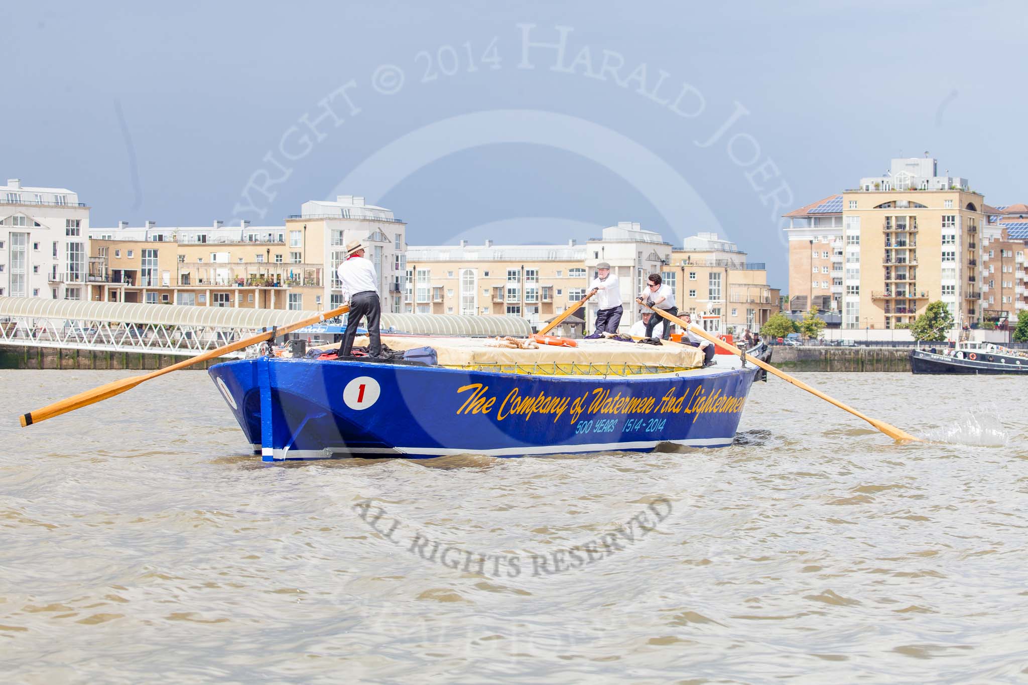 TOW River Thames Barge Driving Race 2014.
River Thames between Greenwich and Westminster,
London,

United Kingdom,
on 28 June 2014 at 12:40, image #113