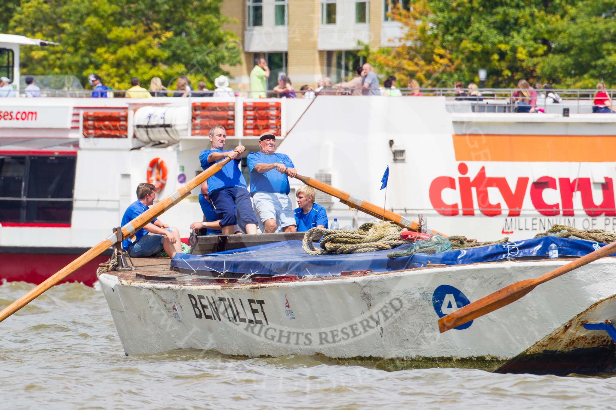 TOW River Thames Barge Driving Race 2014.
River Thames between Greenwich and Westminster,
London,

United Kingdom,
on 28 June 2014 at 12:49, image #145