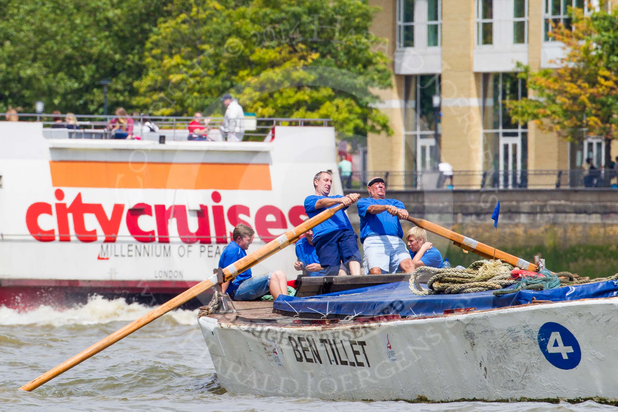 TOW River Thames Barge Driving Race 2014.
River Thames between Greenwich and Westminster,
London,

United Kingdom,
on 28 June 2014 at 12:49, image #146