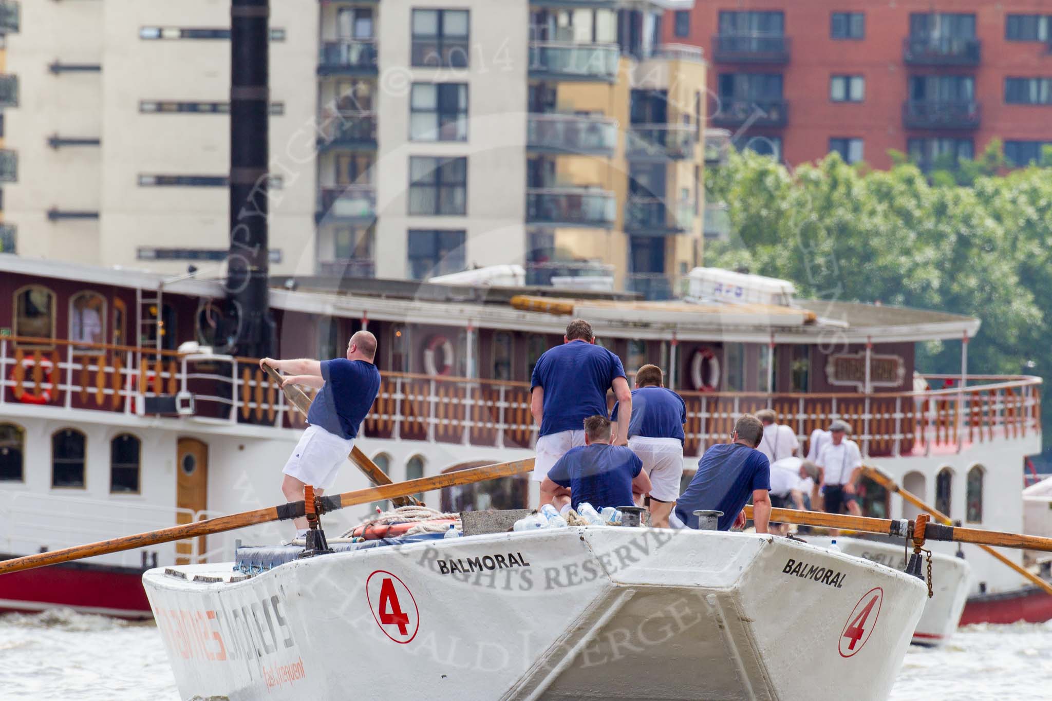 TOW River Thames Barge Driving Race 2014.
River Thames between Greenwich and Westminster,
London,

United Kingdom,
on 28 June 2014 at 12:51, image #153