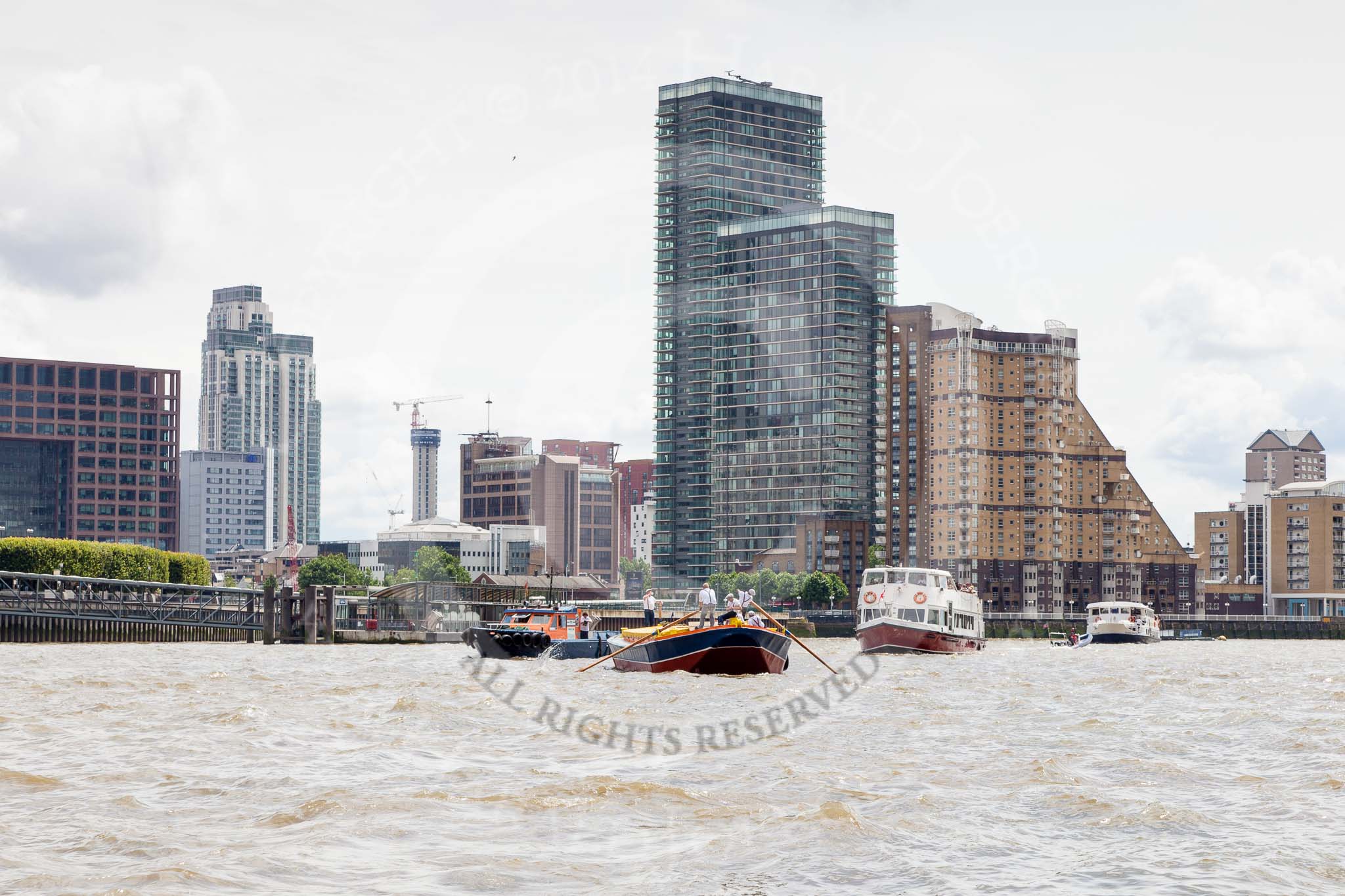 TOW River Thames Barge Driving Race 2014.
River Thames between Greenwich and Westminster,
London,

United Kingdom,
on 28 June 2014 at 12:55, image #163