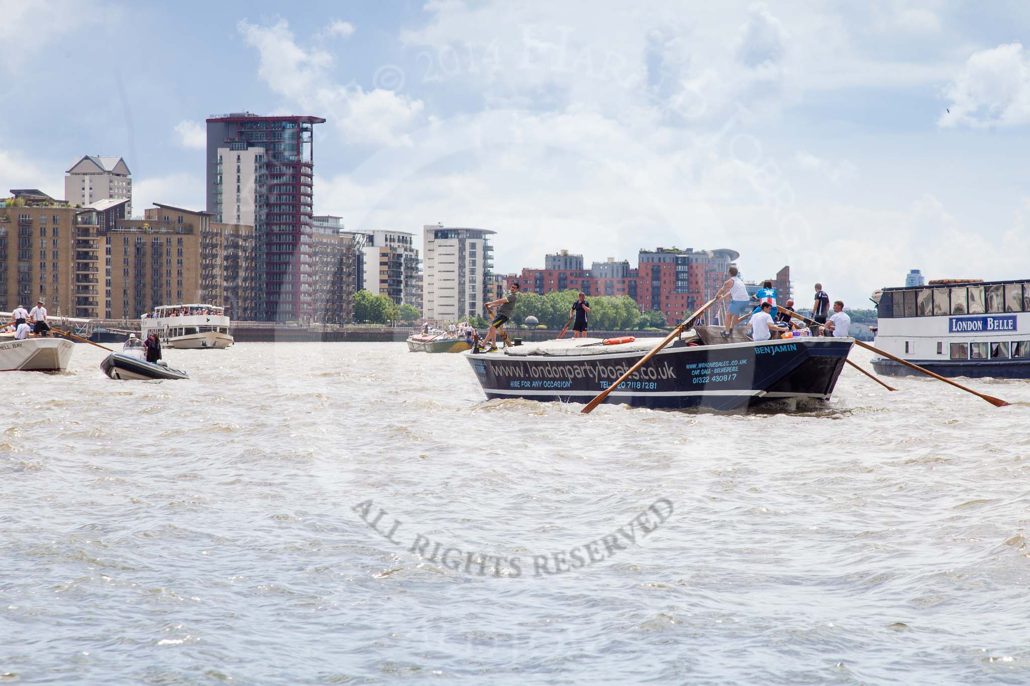 TOW River Thames Barge Driving Race 2014.
River Thames between Greenwich and Westminster,
London,

United Kingdom,
on 28 June 2014 at 12:55, image #164