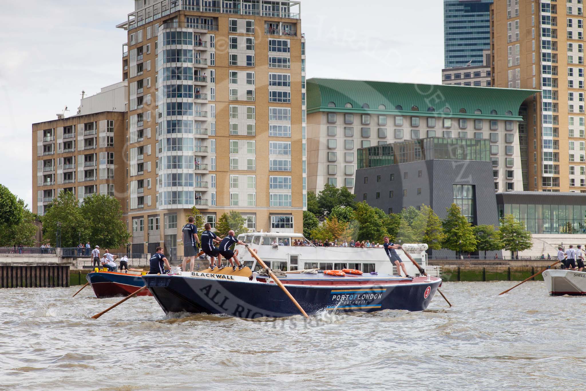 TOW River Thames Barge Driving Race 2014.
River Thames between Greenwich and Westminster,
London,

United Kingdom,
on 28 June 2014 at 12:56, image #168