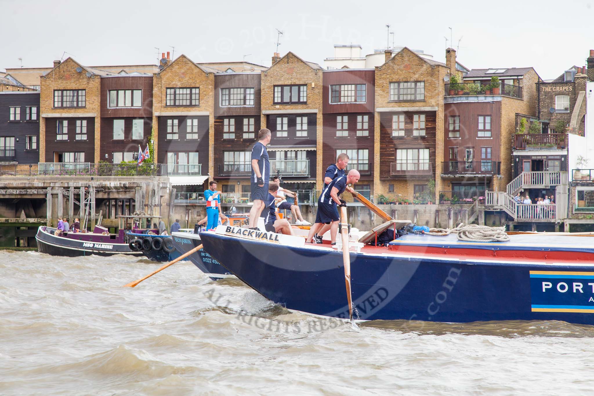 TOW River Thames Barge Driving Race 2014.
River Thames between Greenwich and Westminster,
London,

United Kingdom,
on 28 June 2014 at 12:57, image #172