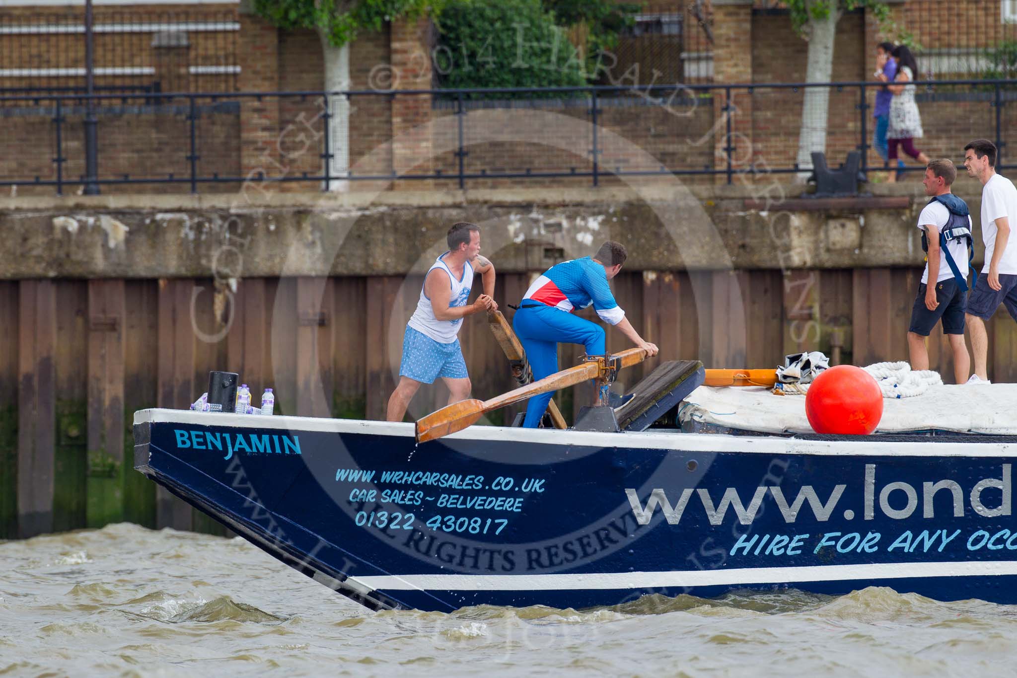 TOW River Thames Barge Driving Race 2014.
River Thames between Greenwich and Westminster,
London,

United Kingdom,
on 28 June 2014 at 13:04, image #189