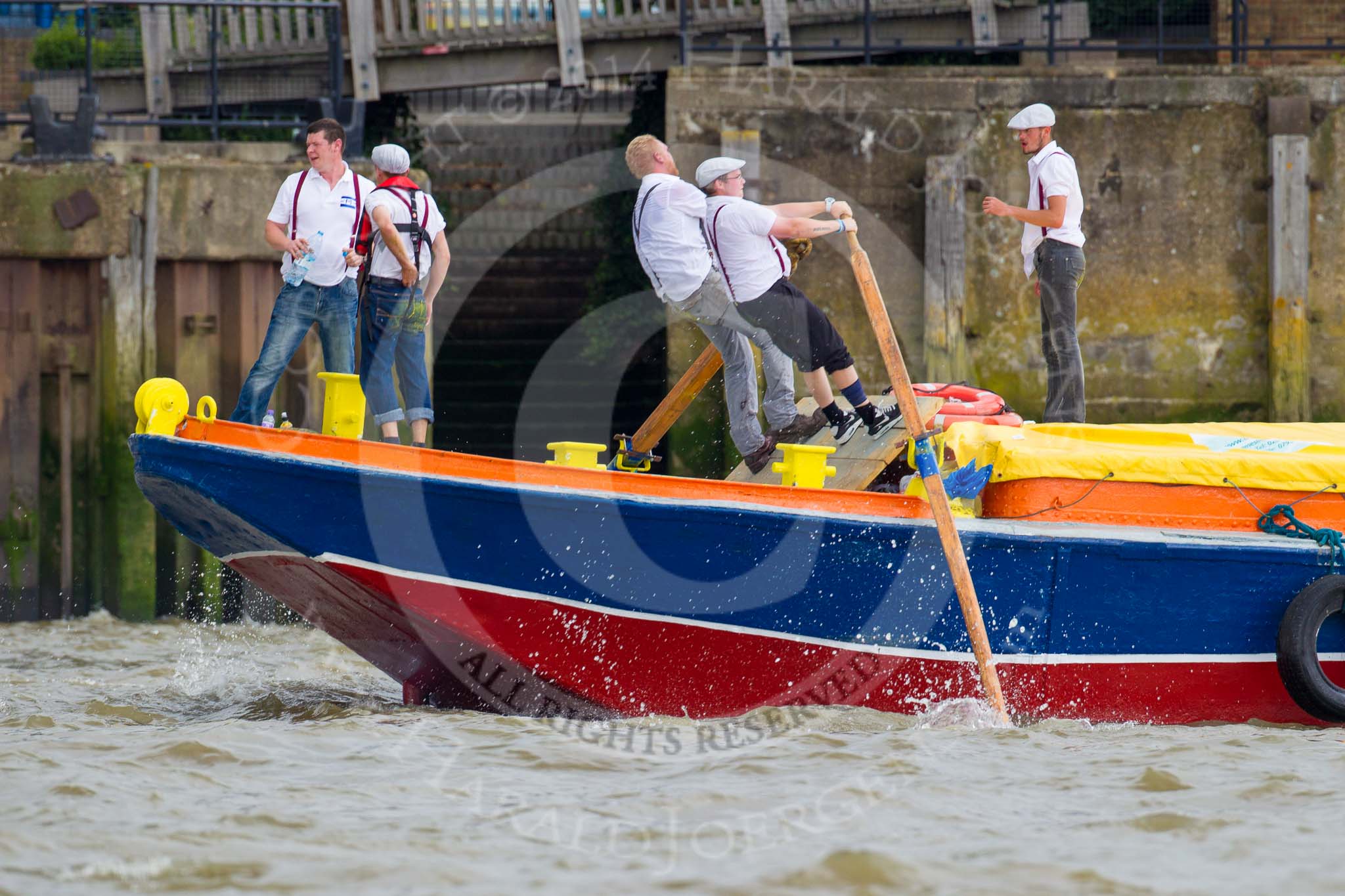 TOW River Thames Barge Driving Race 2014.
River Thames between Greenwich and Westminster,
London,

United Kingdom,
on 28 June 2014 at 13:05, image #192