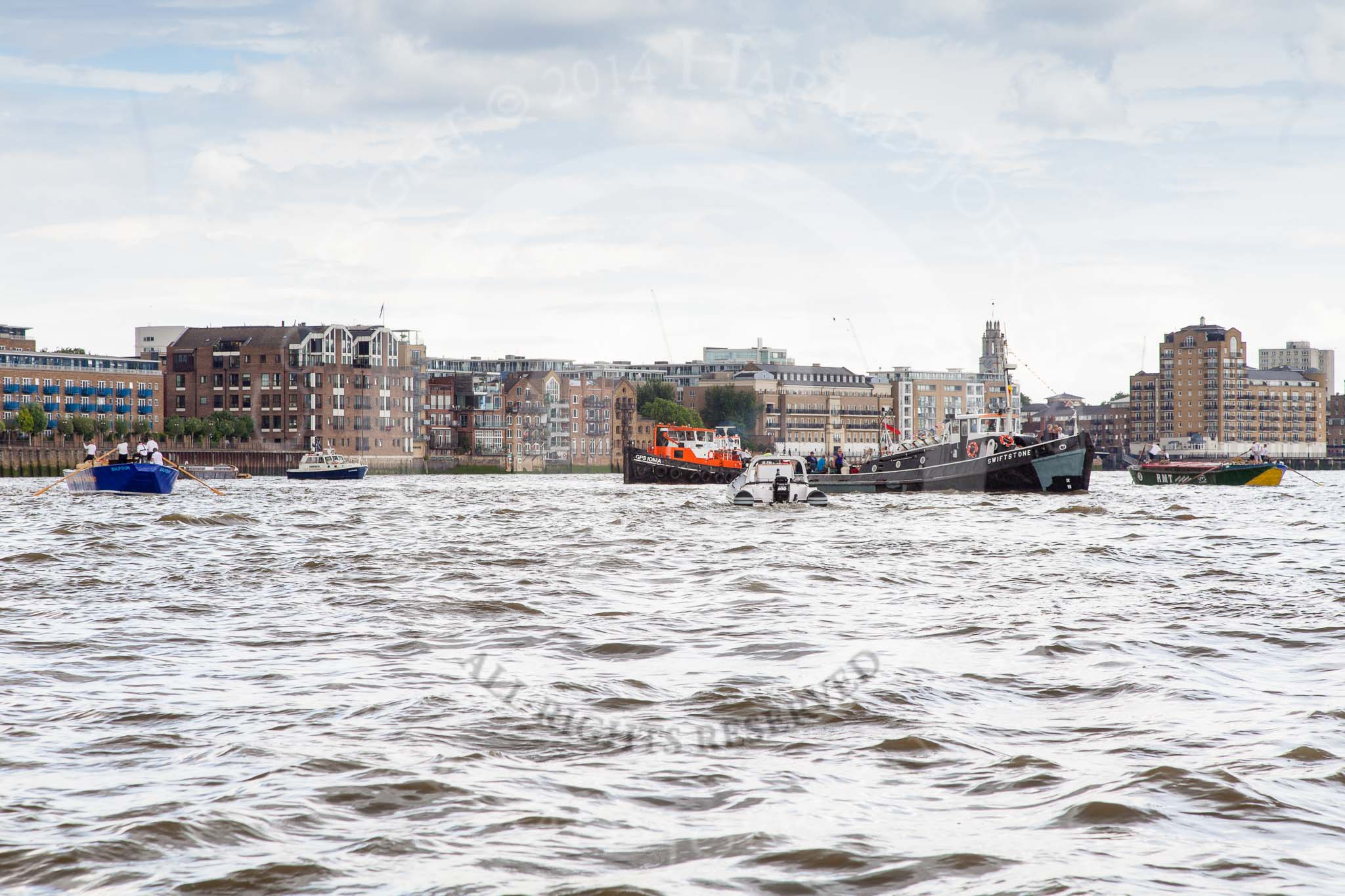 TOW River Thames Barge Driving Race 2014.
River Thames between Greenwich and Westminster,
London,

United Kingdom,
on 28 June 2014 at 13:11, image #202