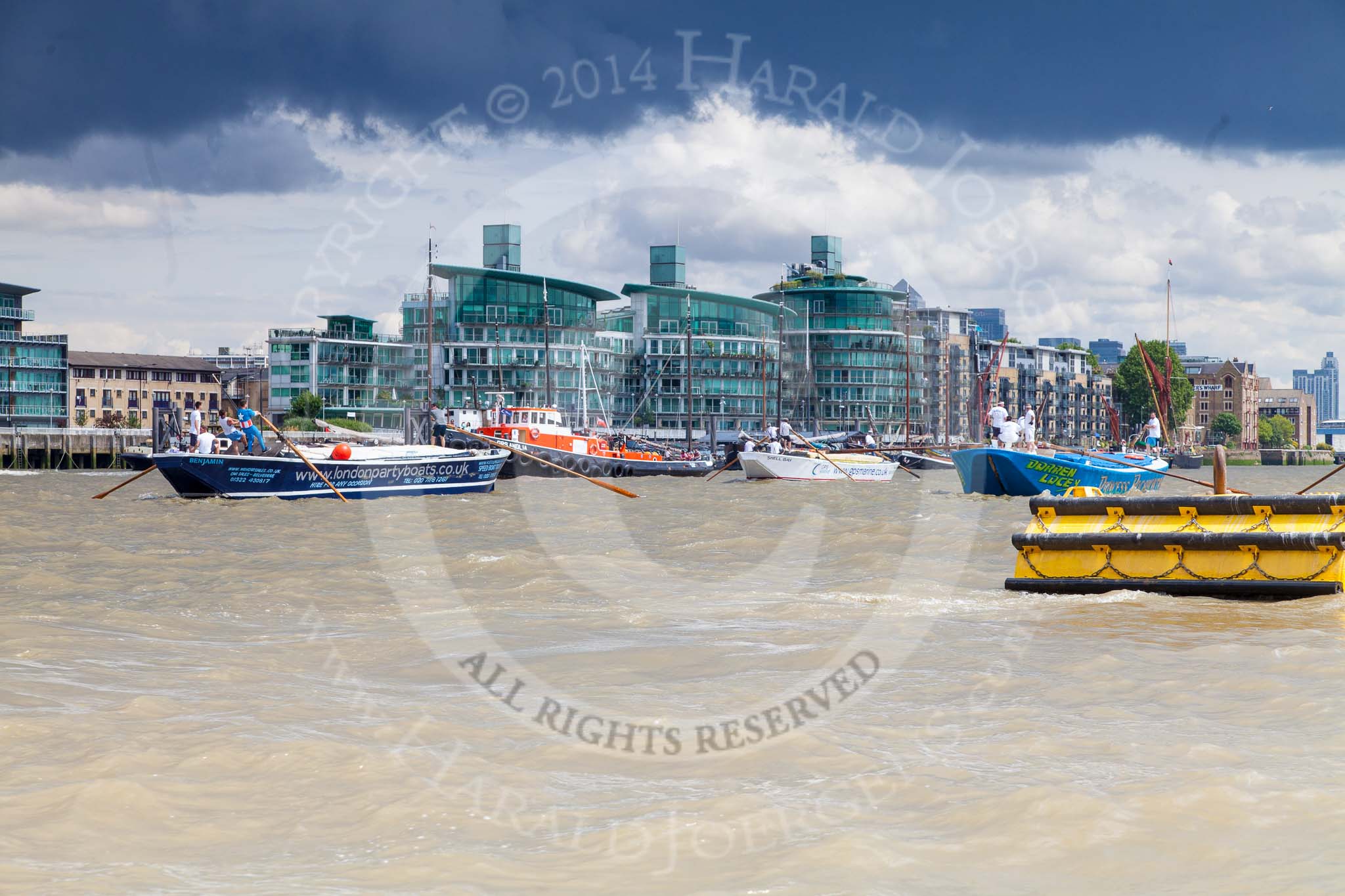 TOW River Thames Barge Driving Race 2014.
River Thames between Greenwich and Westminster,
London,

United Kingdom,
on 28 June 2014 at 13:29, image #241