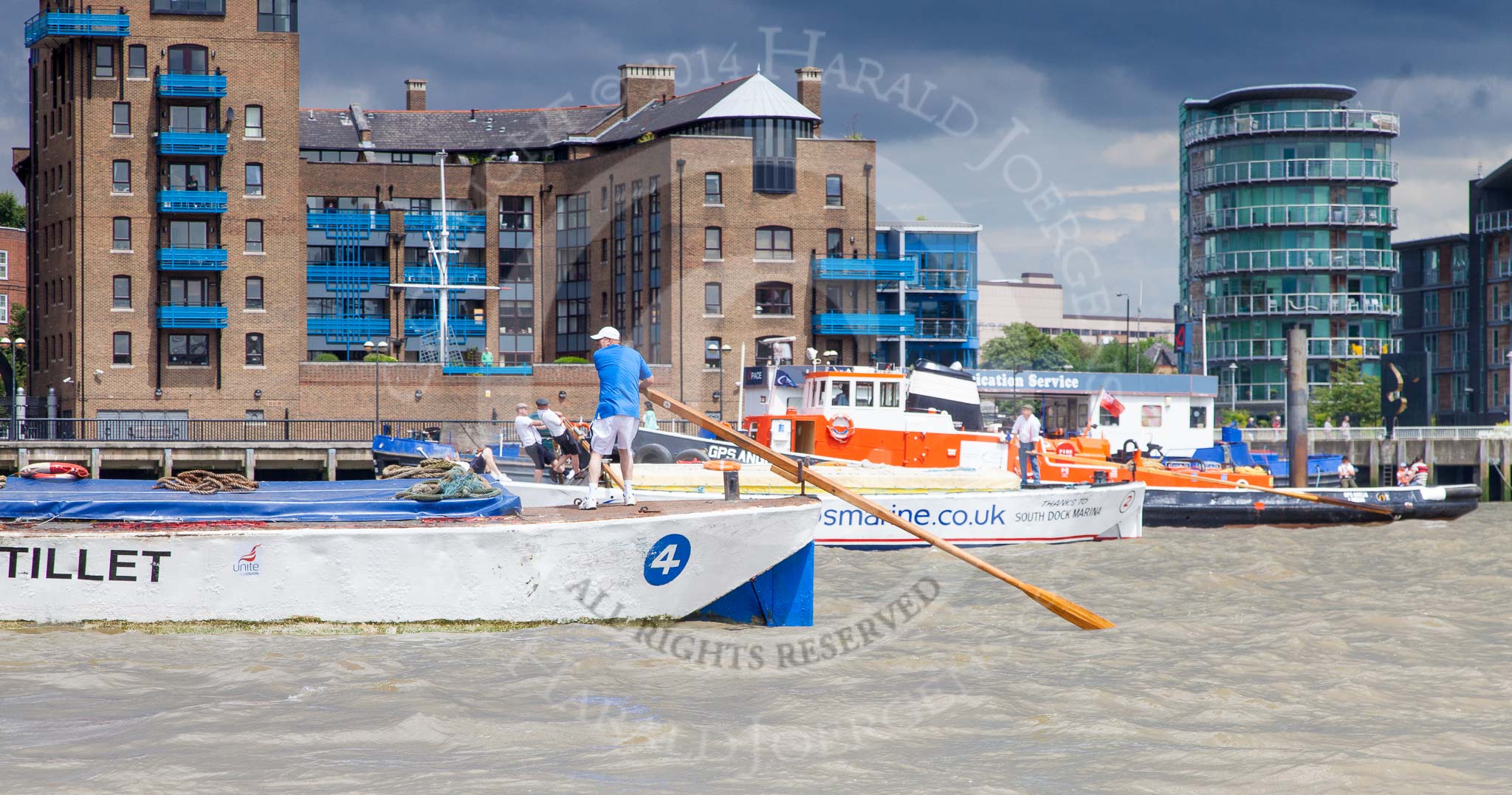 TOW River Thames Barge Driving Race 2014.
River Thames between Greenwich and Westminster,
London,

United Kingdom,
on 28 June 2014 at 13:30, image #247