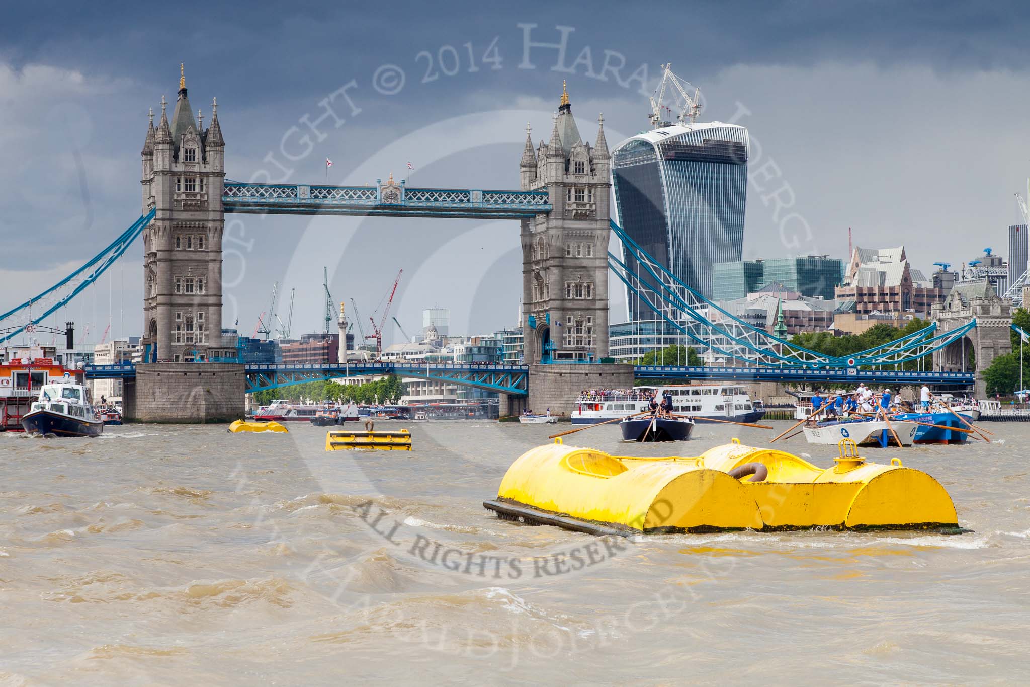TOW River Thames Barge Driving Race 2014.
River Thames between Greenwich and Westminster,
London,

United Kingdom,
on 28 June 2014 at 13:30, image #248