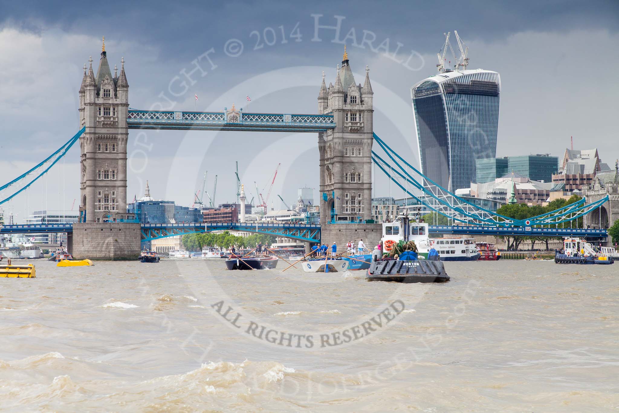 TOW River Thames Barge Driving Race 2014.
River Thames between Greenwich and Westminster,
London,

United Kingdom,
on 28 June 2014 at 13:30, image #249