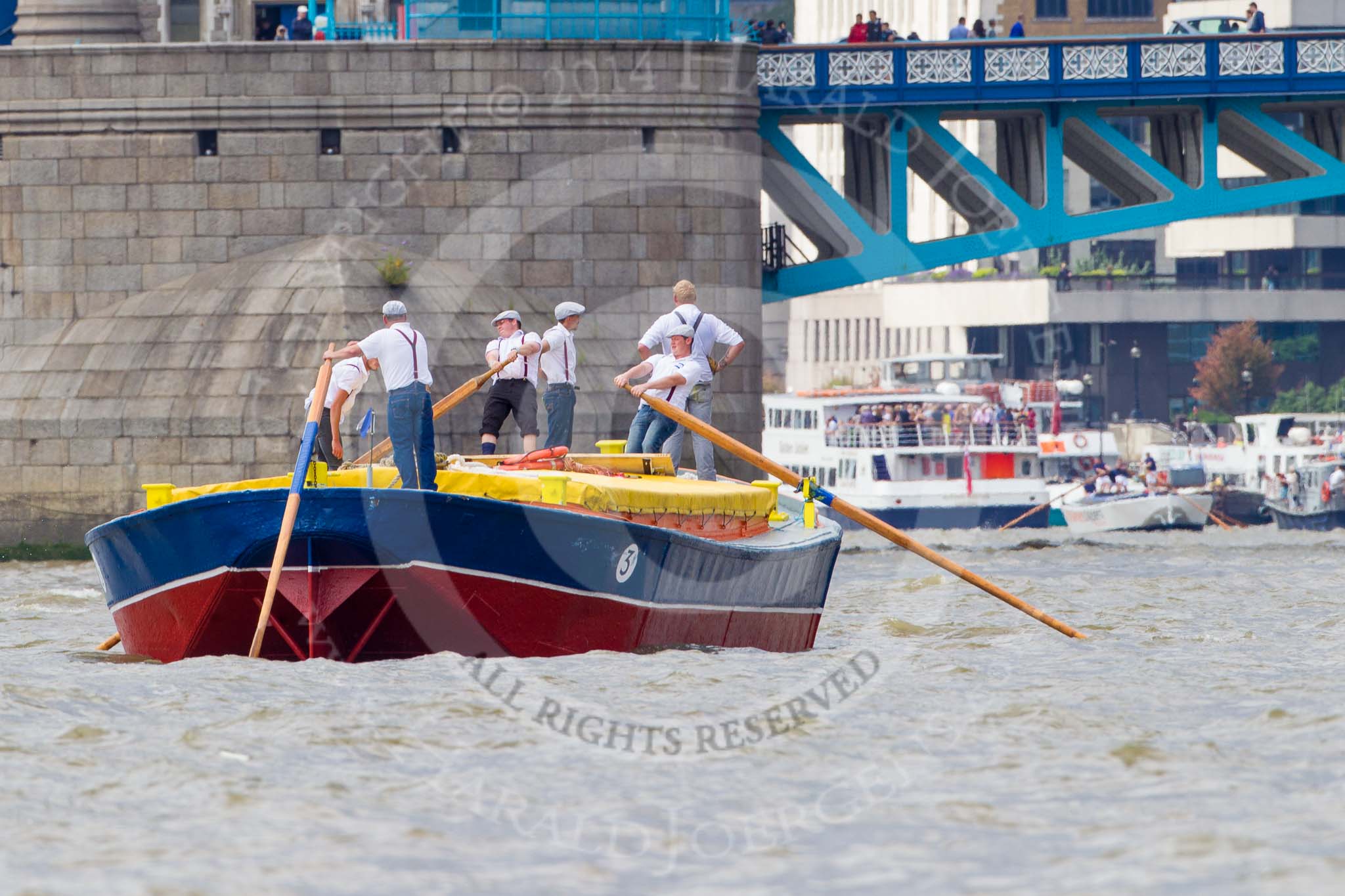 TOW River Thames Barge Driving Race 2014.
River Thames between Greenwich and Westminster,
London,

United Kingdom,
on 28 June 2014 at 13:35, image #257