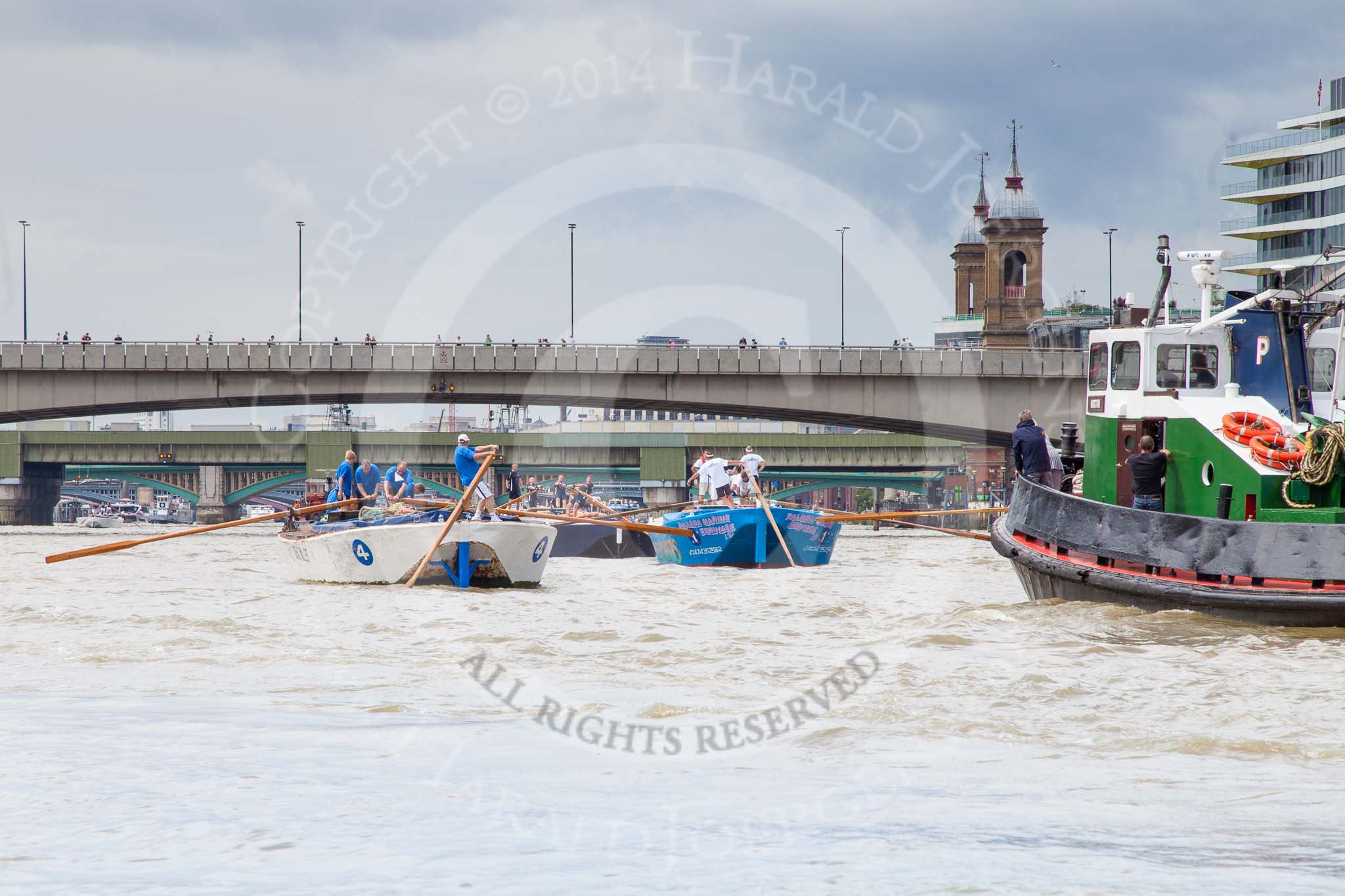 TOW River Thames Barge Driving Race 2014.
River Thames between Greenwich and Westminster,
London,

United Kingdom,
on 28 June 2014 at 13:41, image #267