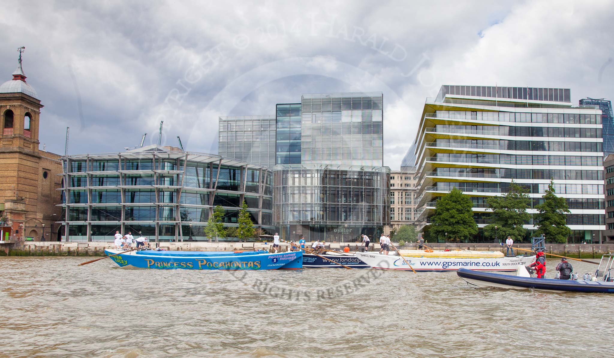 TOW River Thames Barge Driving Race 2014.
River Thames between Greenwich and Westminster,
London,

United Kingdom,
on 28 June 2014 at 13:45, image #285