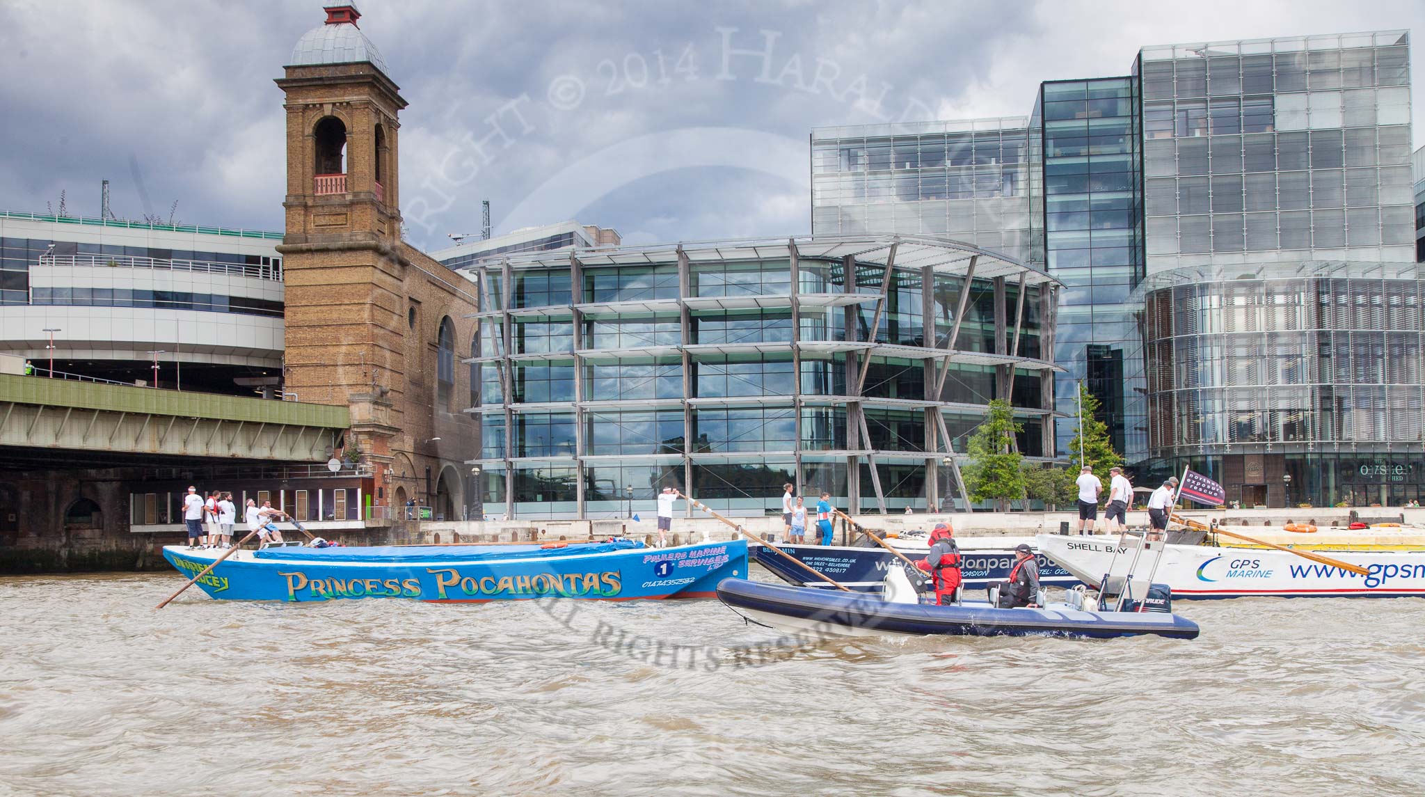 TOW River Thames Barge Driving Race 2014.
River Thames between Greenwich and Westminster,
London,

United Kingdom,
on 28 June 2014 at 13:45, image #287