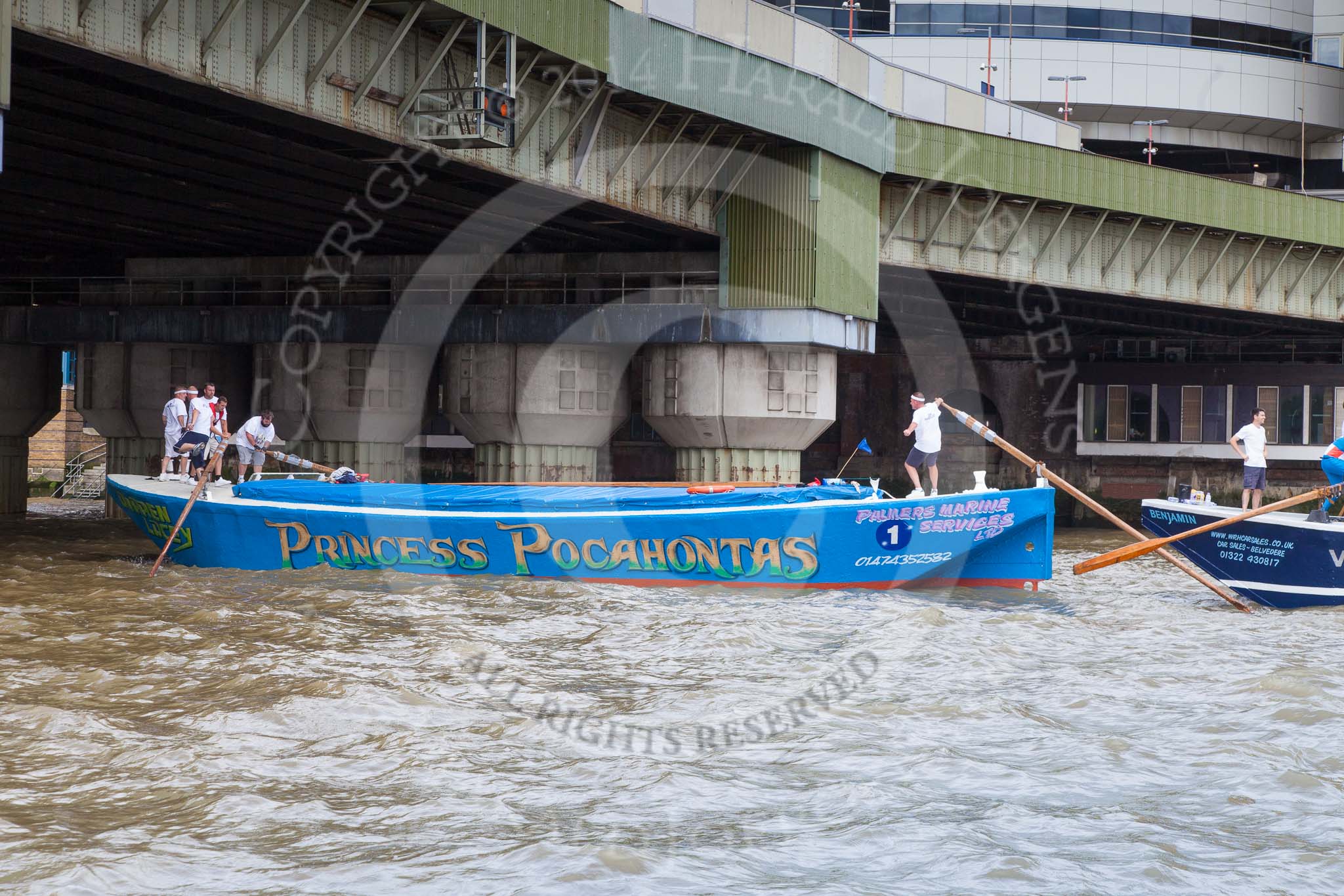 TOW River Thames Barge Driving Race 2014.
River Thames between Greenwich and Westminster,
London,

United Kingdom,
on 28 June 2014 at 13:45, image #291
