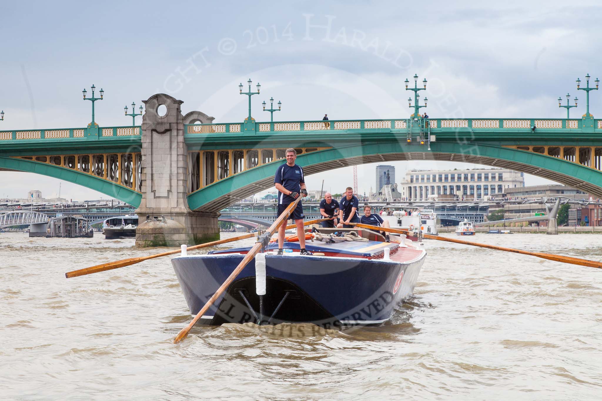 TOW River Thames Barge Driving Race 2014.
River Thames between Greenwich and Westminster,
London,

United Kingdom,
on 28 June 2014 at 13:46, image #293