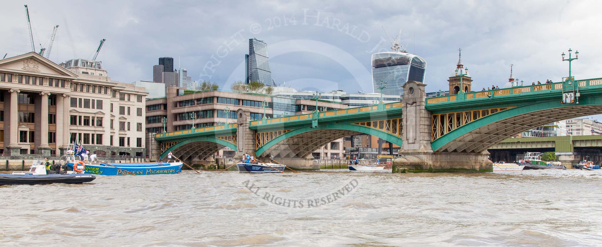 TOW River Thames Barge Driving Race 2014.
River Thames between Greenwich and Westminster,
London,

United Kingdom,
on 28 June 2014 at 13:48, image #301