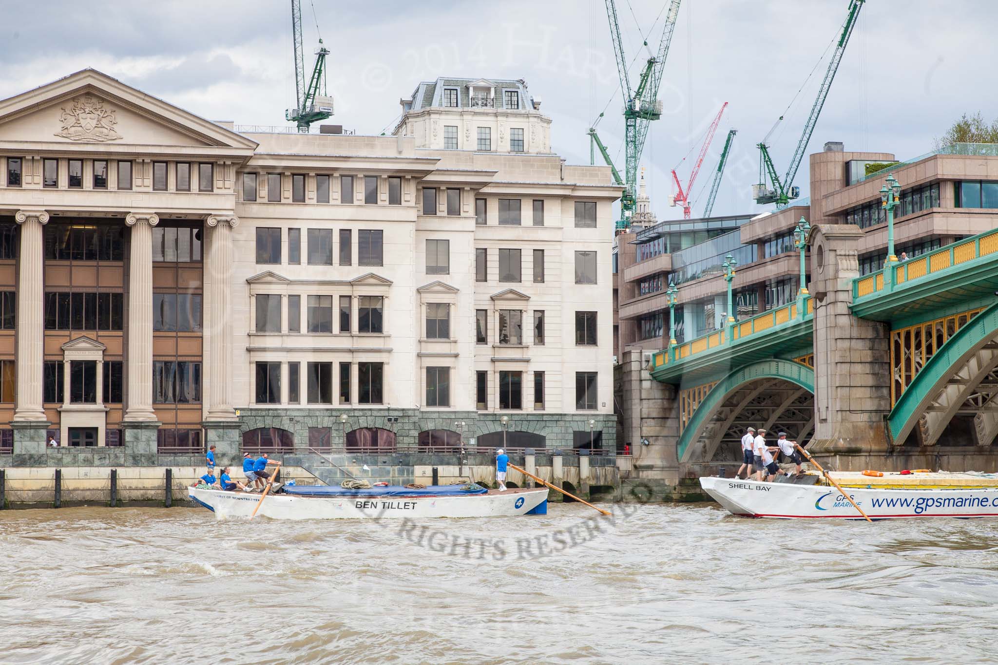 TOW River Thames Barge Driving Race 2014.
River Thames between Greenwich and Westminster,
London,

United Kingdom,
on 28 June 2014 at 13:48, image #303