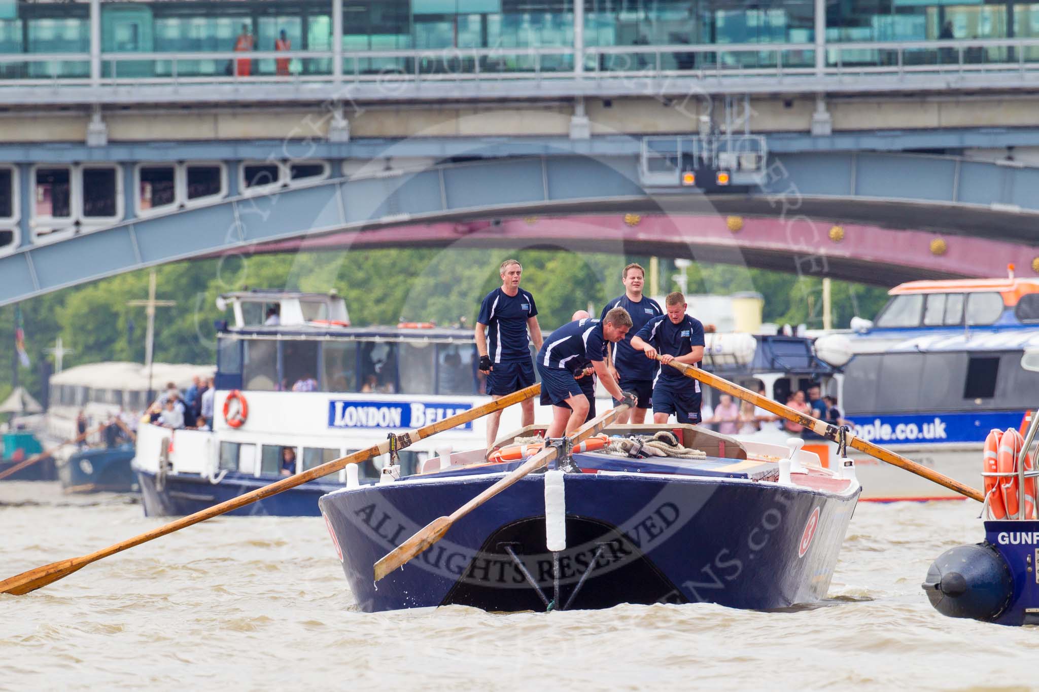 TOW River Thames Barge Driving Race 2014.
River Thames between Greenwich and Westminster,
London,

United Kingdom,
on 28 June 2014 at 13:49, image #307