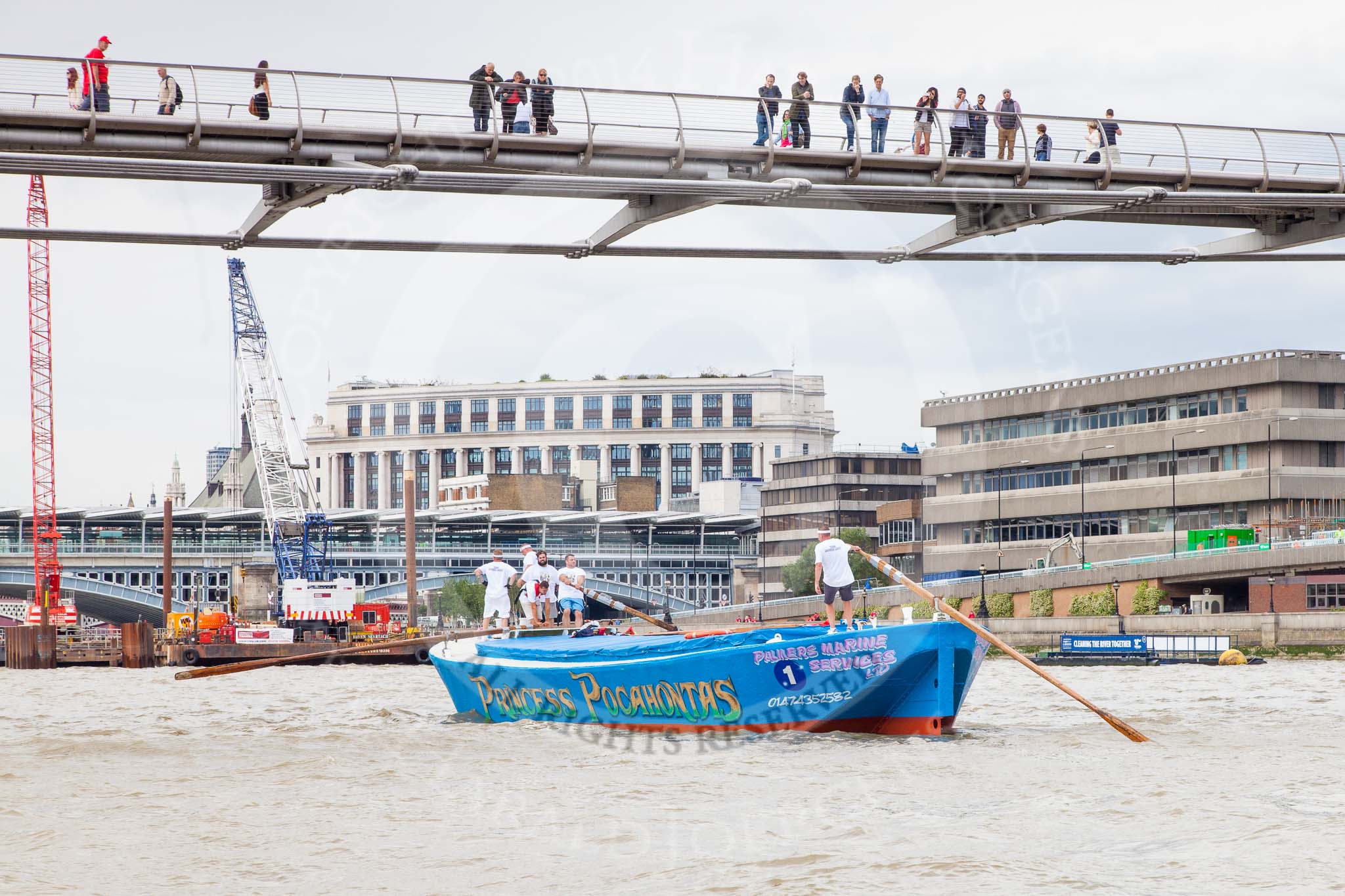 TOW River Thames Barge Driving Race 2014.
River Thames between Greenwich and Westminster,
London,

United Kingdom,
on 28 June 2014 at 13:50, image #312