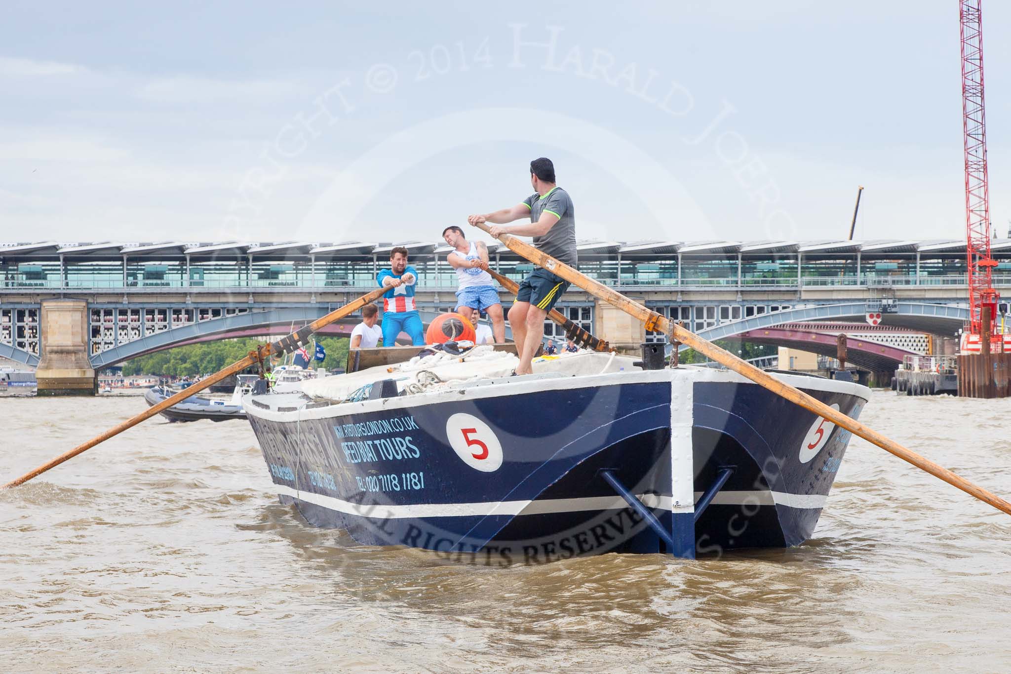 TOW River Thames Barge Driving Race 2014.
River Thames between Greenwich and Westminster,
London,

United Kingdom,
on 28 June 2014 at 13:50, image #314