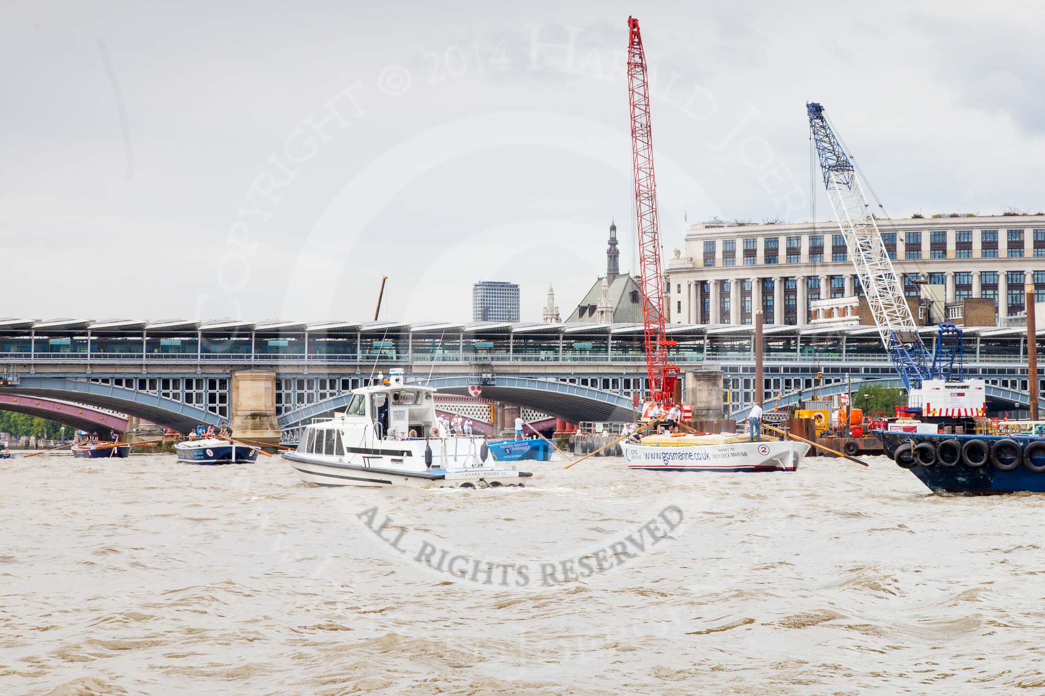 TOW River Thames Barge Driving Race 2014.
River Thames between Greenwich and Westminster,
London,

United Kingdom,
on 28 June 2014 at 13:52, image #320