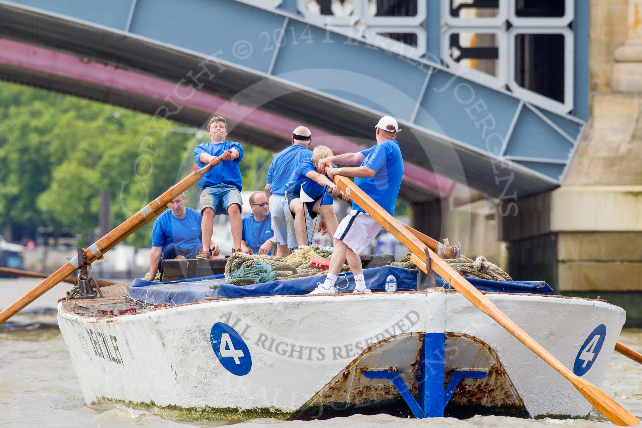 TOW River Thames Barge Driving Race 2014.
River Thames between Greenwich and Westminster,
London,

United Kingdom,
on 28 June 2014 at 13:53, image #324