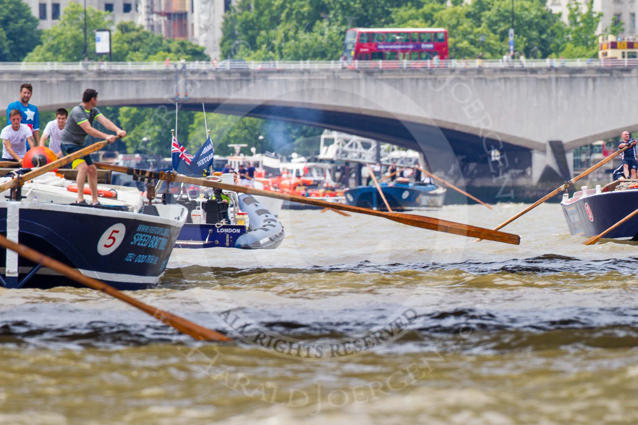 TOW River Thames Barge Driving Race 2014.
River Thames between Greenwich and Westminster,
London,

United Kingdom,
on 28 June 2014 at 13:54, image #329