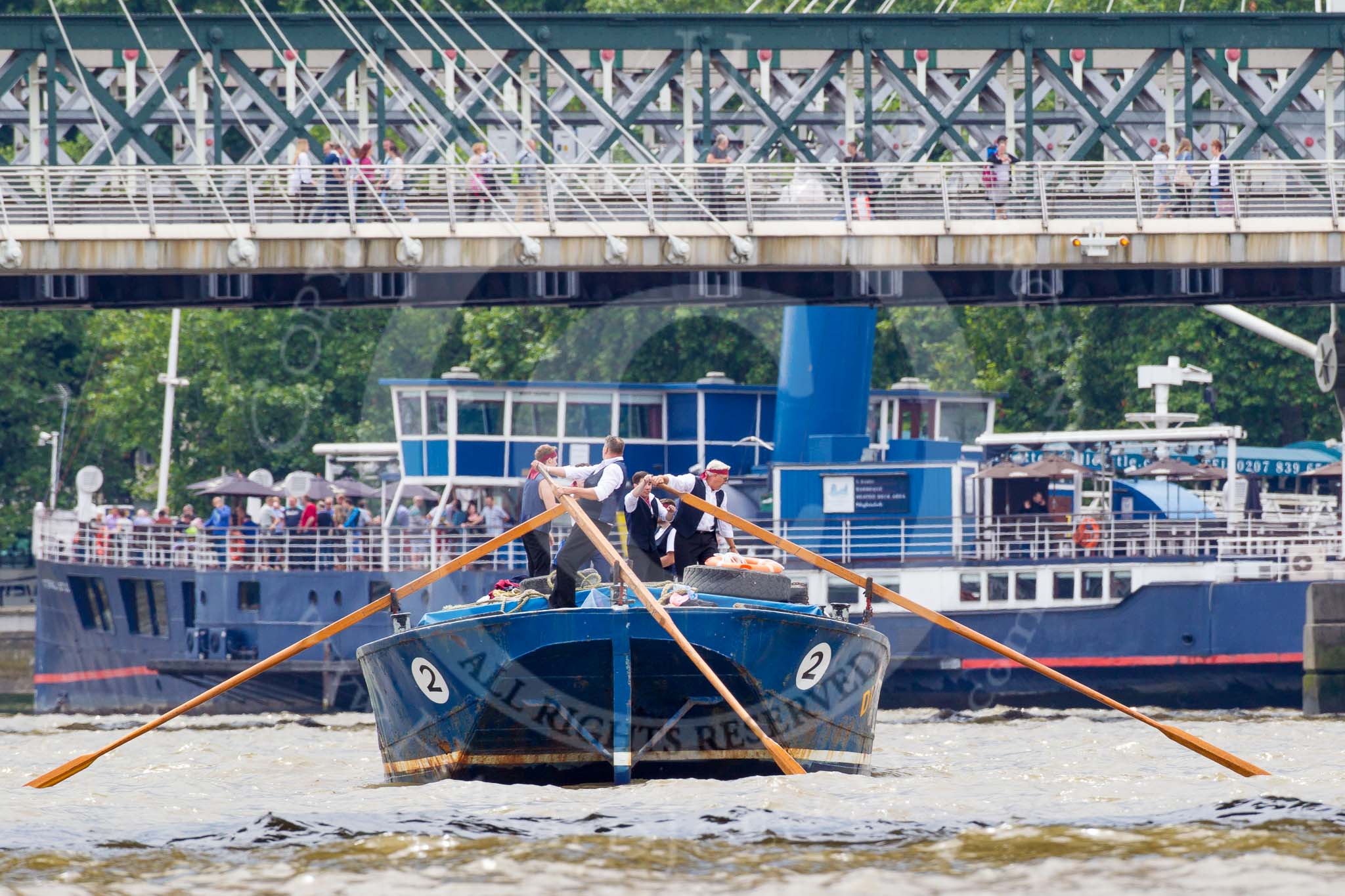 TOW River Thames Barge Driving Race 2014.
River Thames between Greenwich and Westminster,
London,

United Kingdom,
on 28 June 2014 at 13:58, image #355