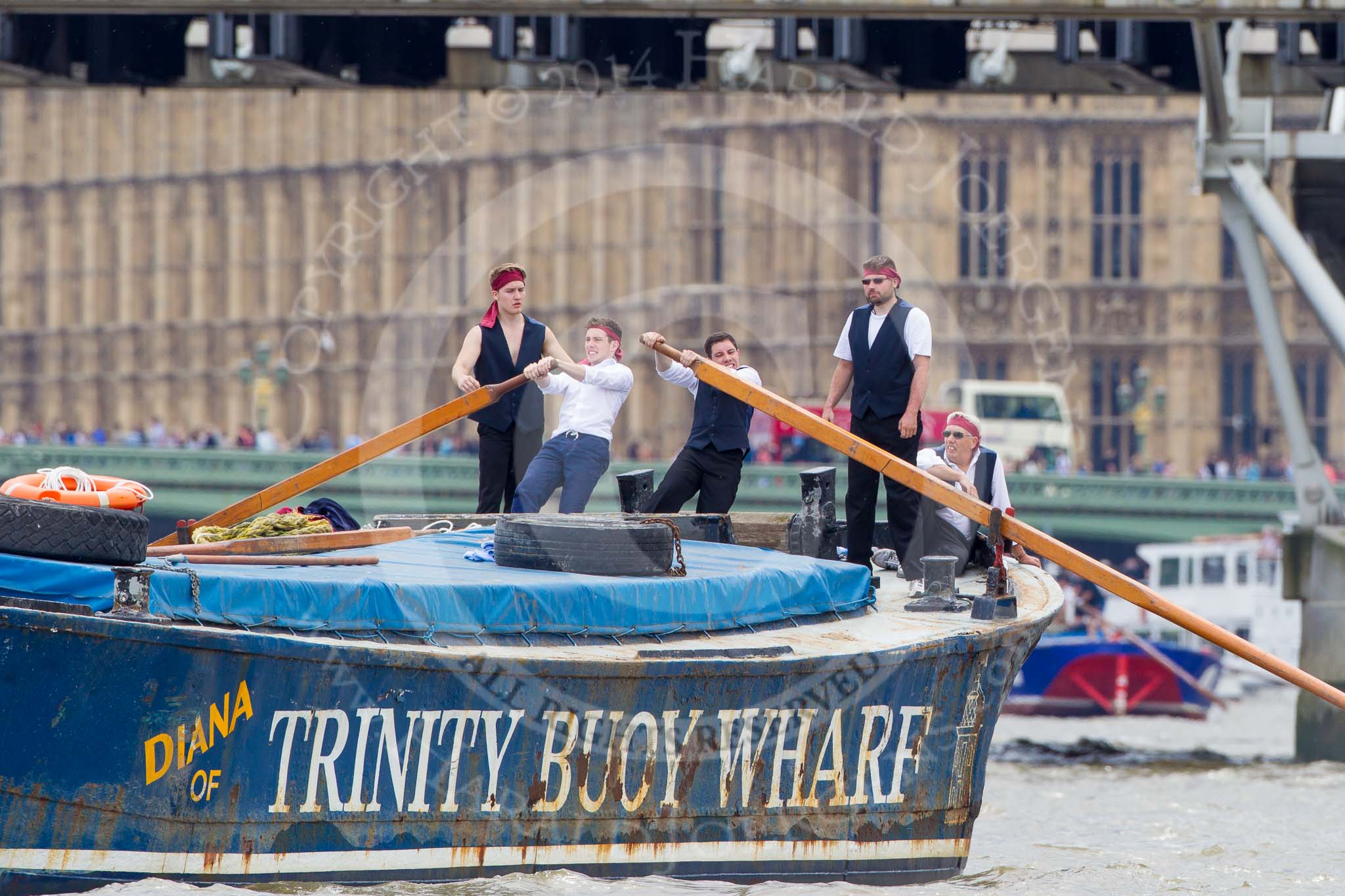 TOW River Thames Barge Driving Race 2014.
River Thames between Greenwich and Westminster,
London,

United Kingdom,
on 28 June 2014 at 13:59, image #360