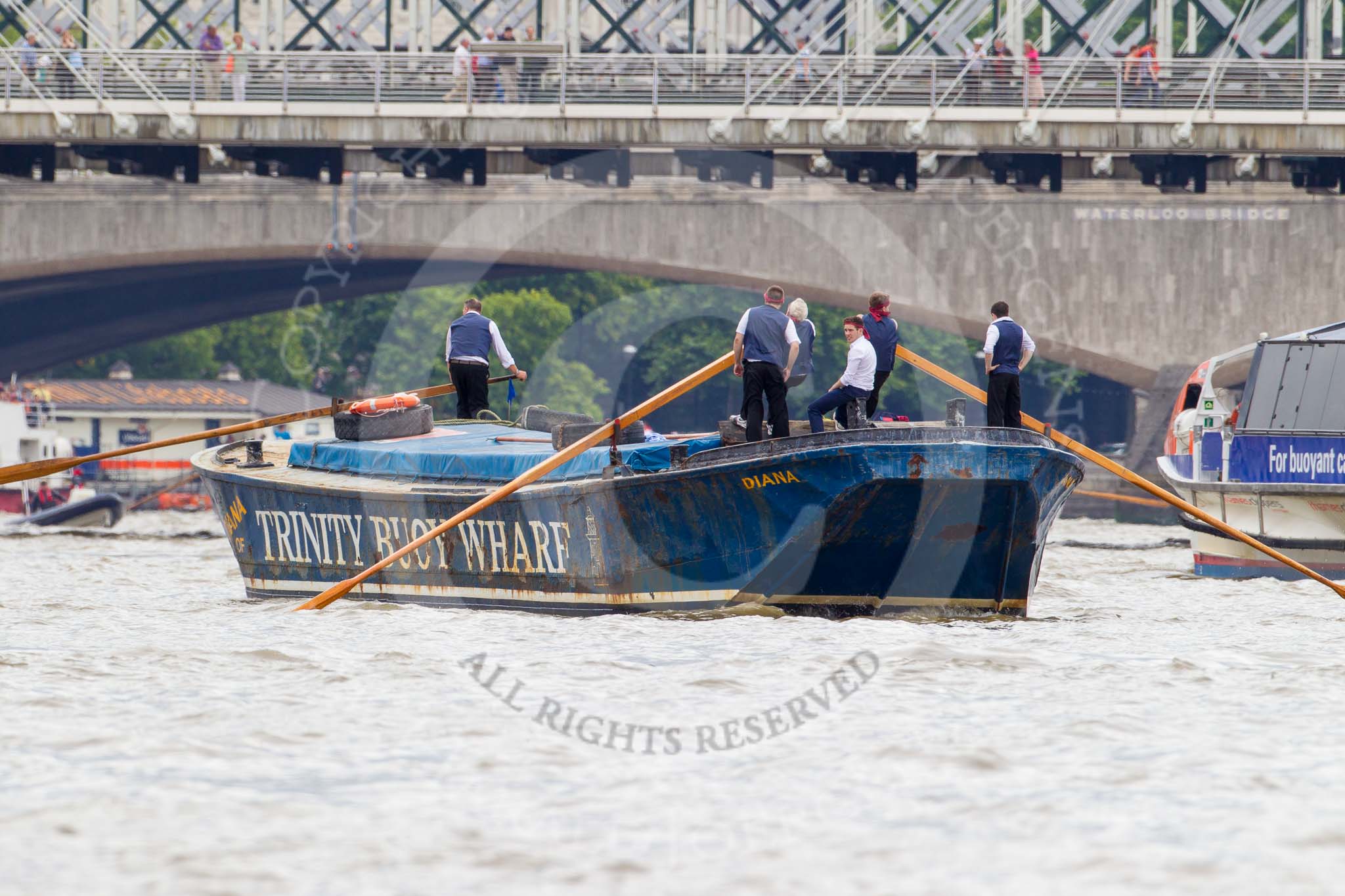 TOW River Thames Barge Driving Race 2014.
River Thames between Greenwich and Westminster,
London,

United Kingdom,
on 28 June 2014 at 14:05, image #367