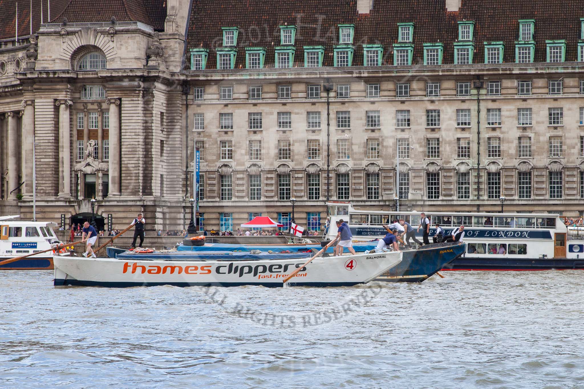 TOW River Thames Barge Driving Race 2014.
River Thames between Greenwich and Westminster,
London,

United Kingdom,
on 28 June 2014 at 14:07, image #373