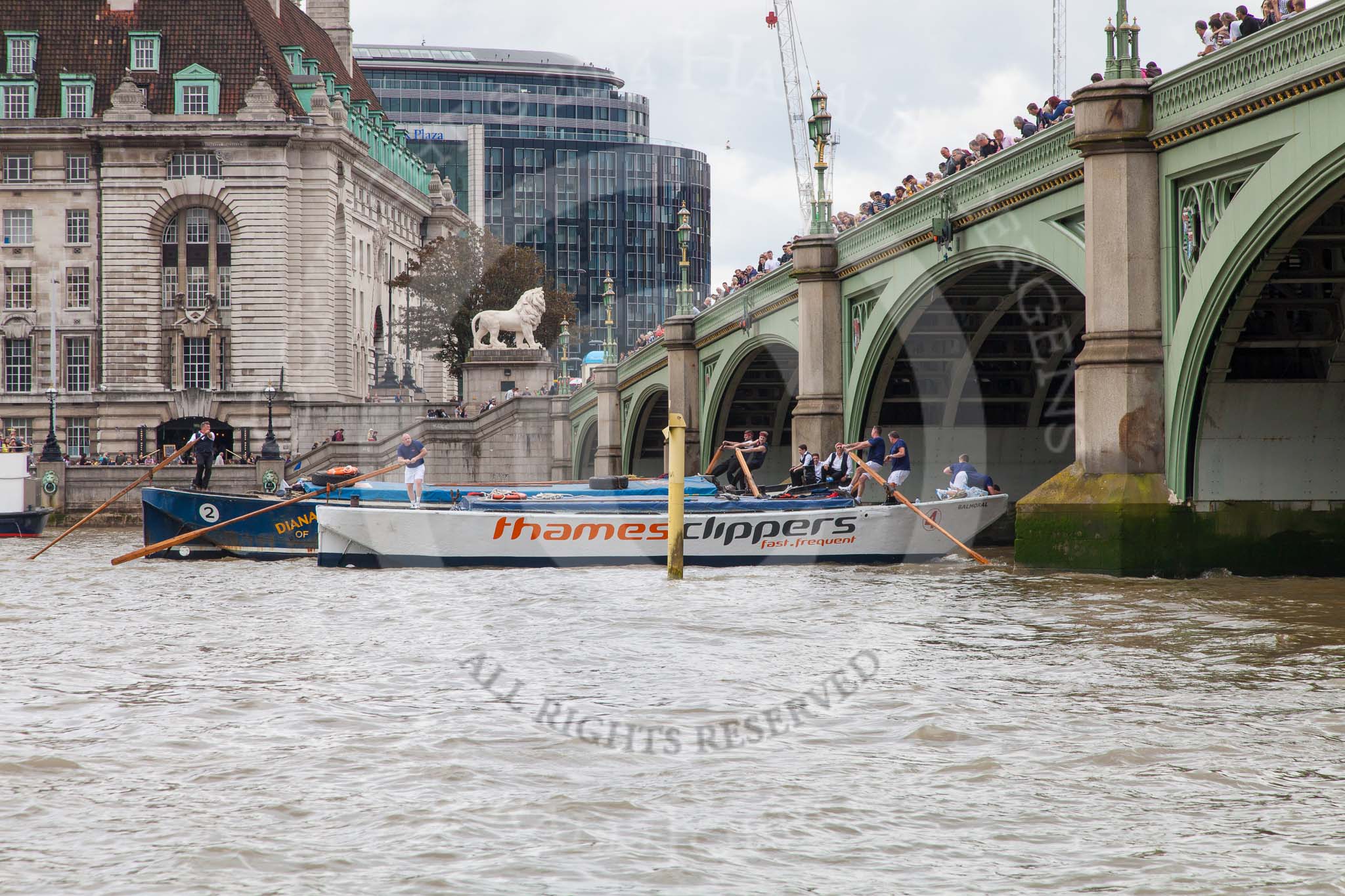 TOW River Thames Barge Driving Race 2014.
River Thames between Greenwich and Westminster,
London,

United Kingdom,
on 28 June 2014 at 14:08, image #377