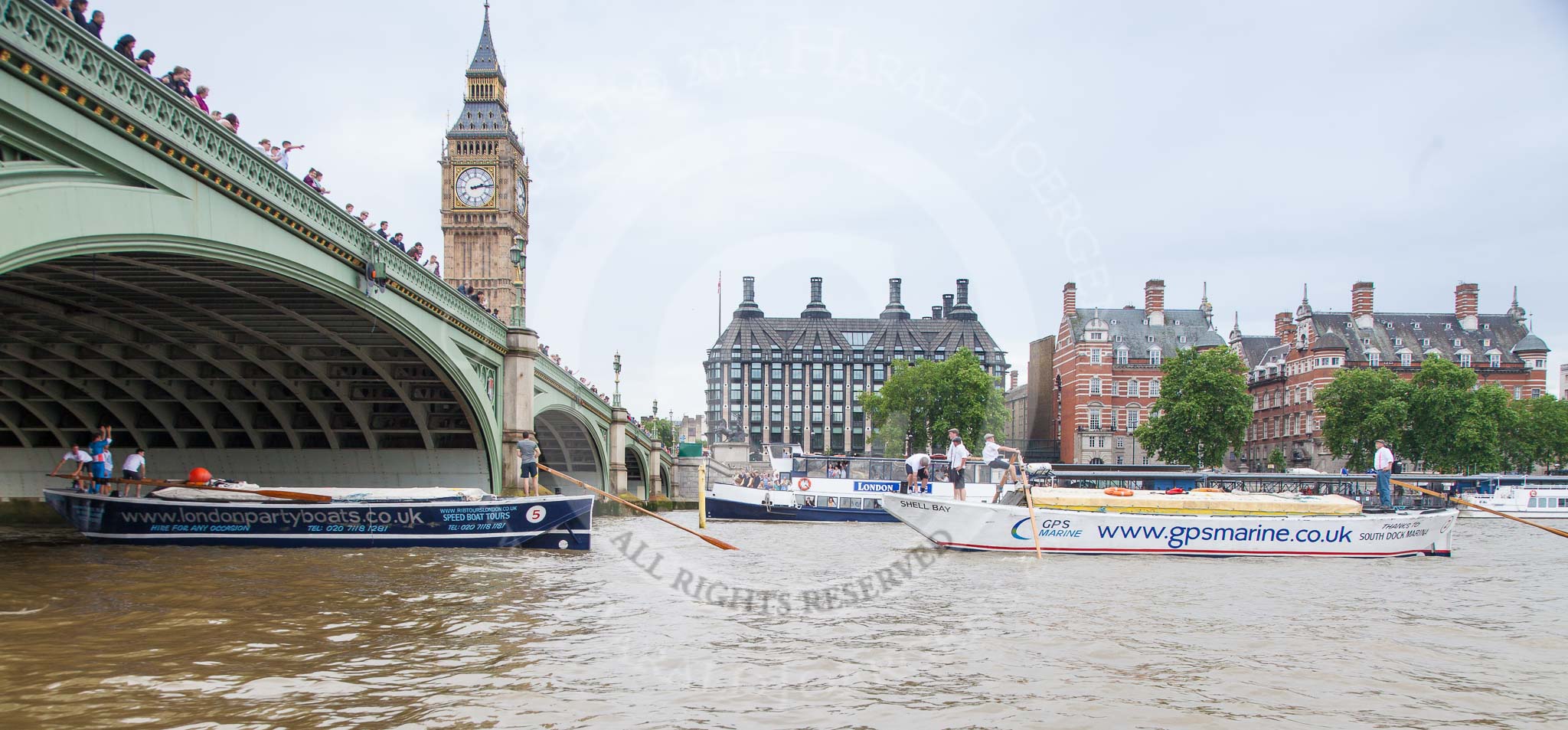 TOW River Thames Barge Driving Race 2014.
River Thames between Greenwich and Westminster,
London,

United Kingdom,
on 28 June 2014 at 14:13, image #394