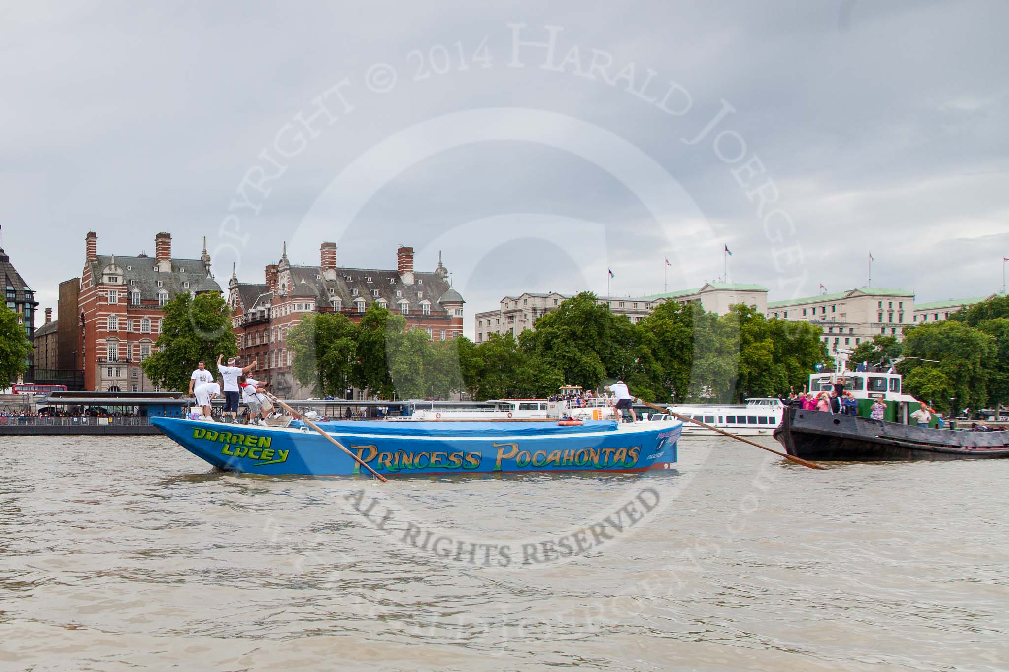TOW River Thames Barge Driving Race 2014.
River Thames between Greenwich and Westminster,
London,

United Kingdom,
on 28 June 2014 at 14:14, image #398