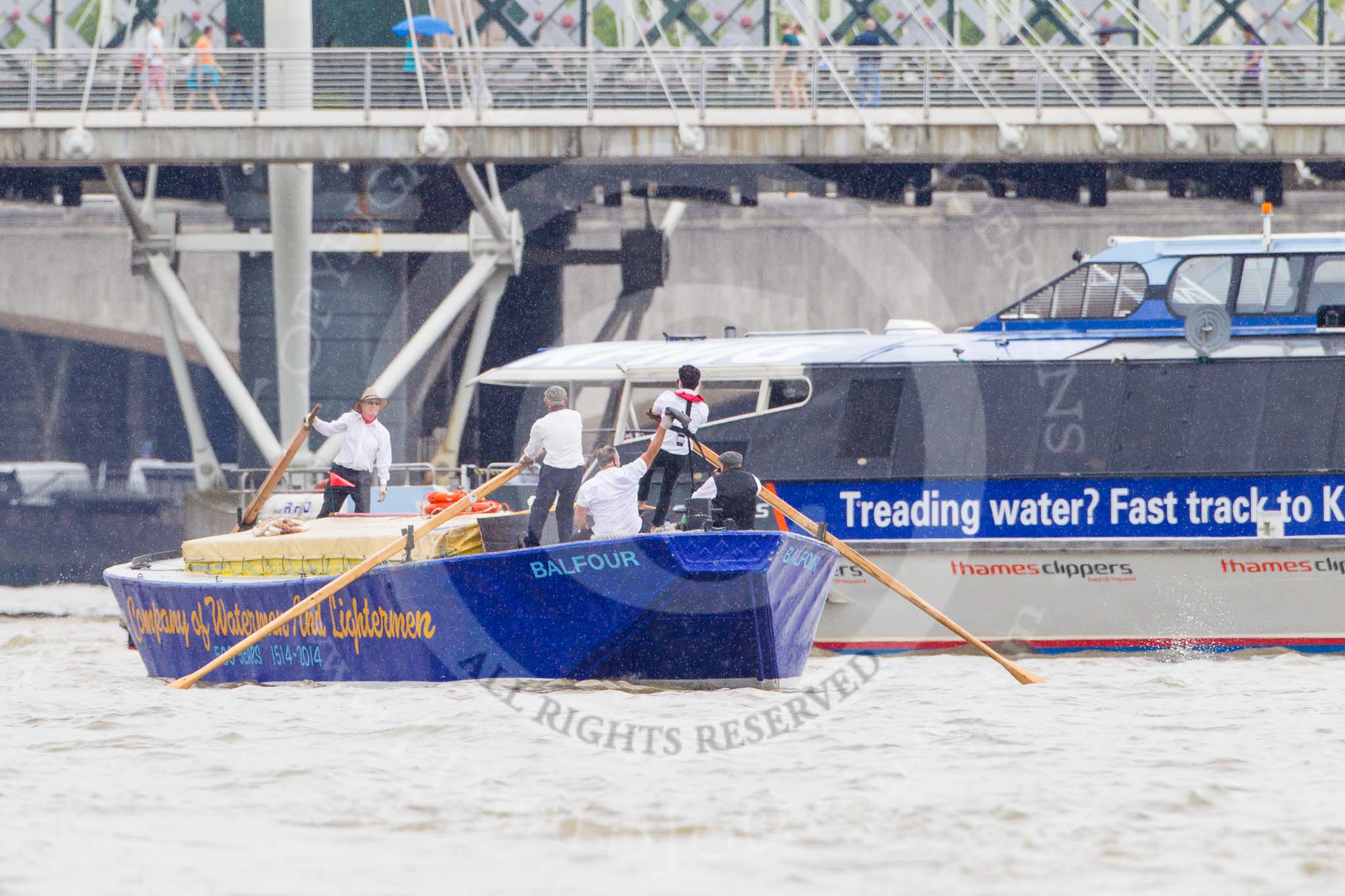 TOW River Thames Barge Driving Race 2014.
River Thames between Greenwich and Westminster,
London,

United Kingdom,
on 28 June 2014 at 14:28, image #412