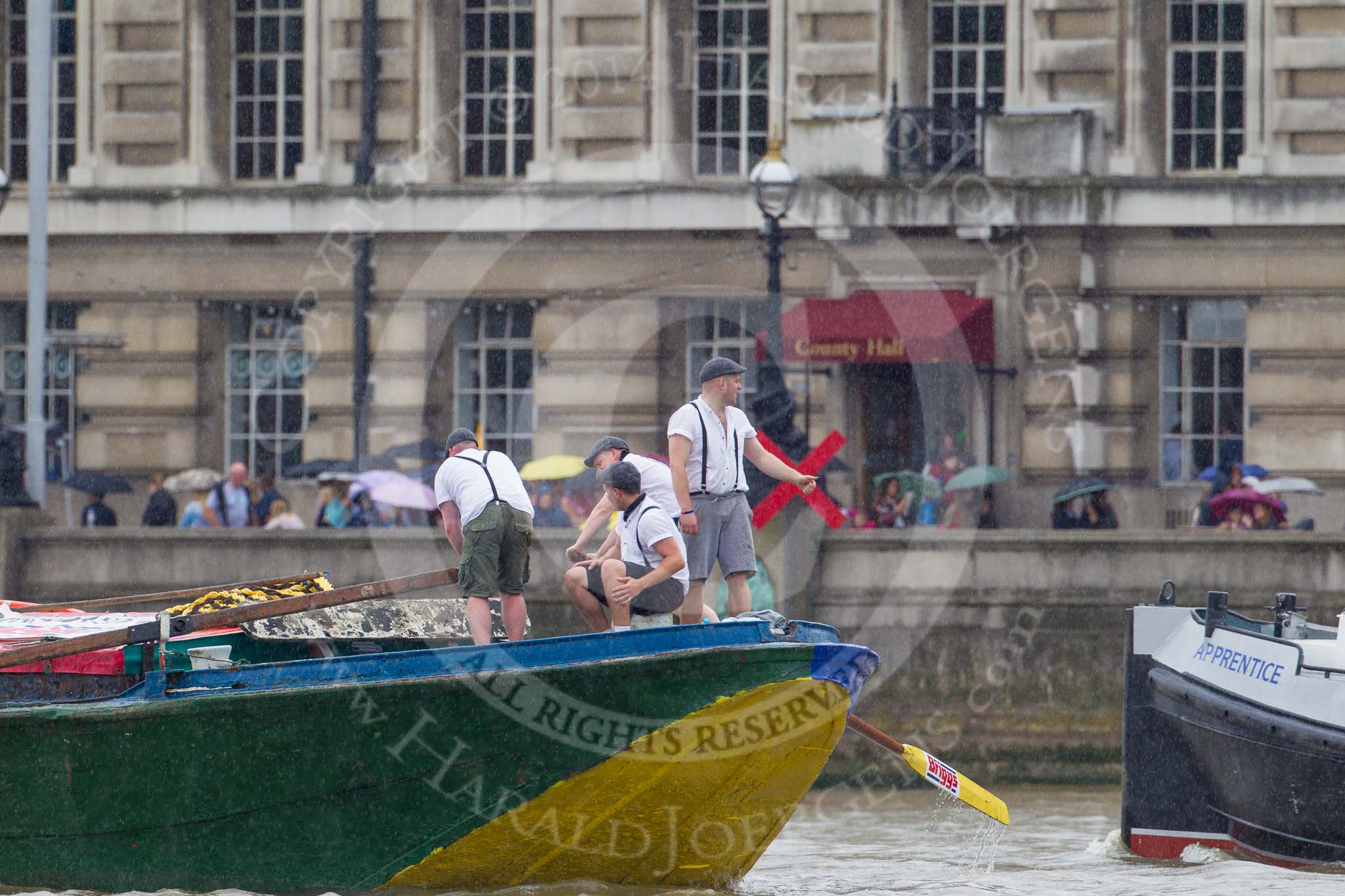 TOW River Thames Barge Driving Race 2014.
River Thames between Greenwich and Westminster,
London,

United Kingdom,
on 28 June 2014 at 14:34, image #422