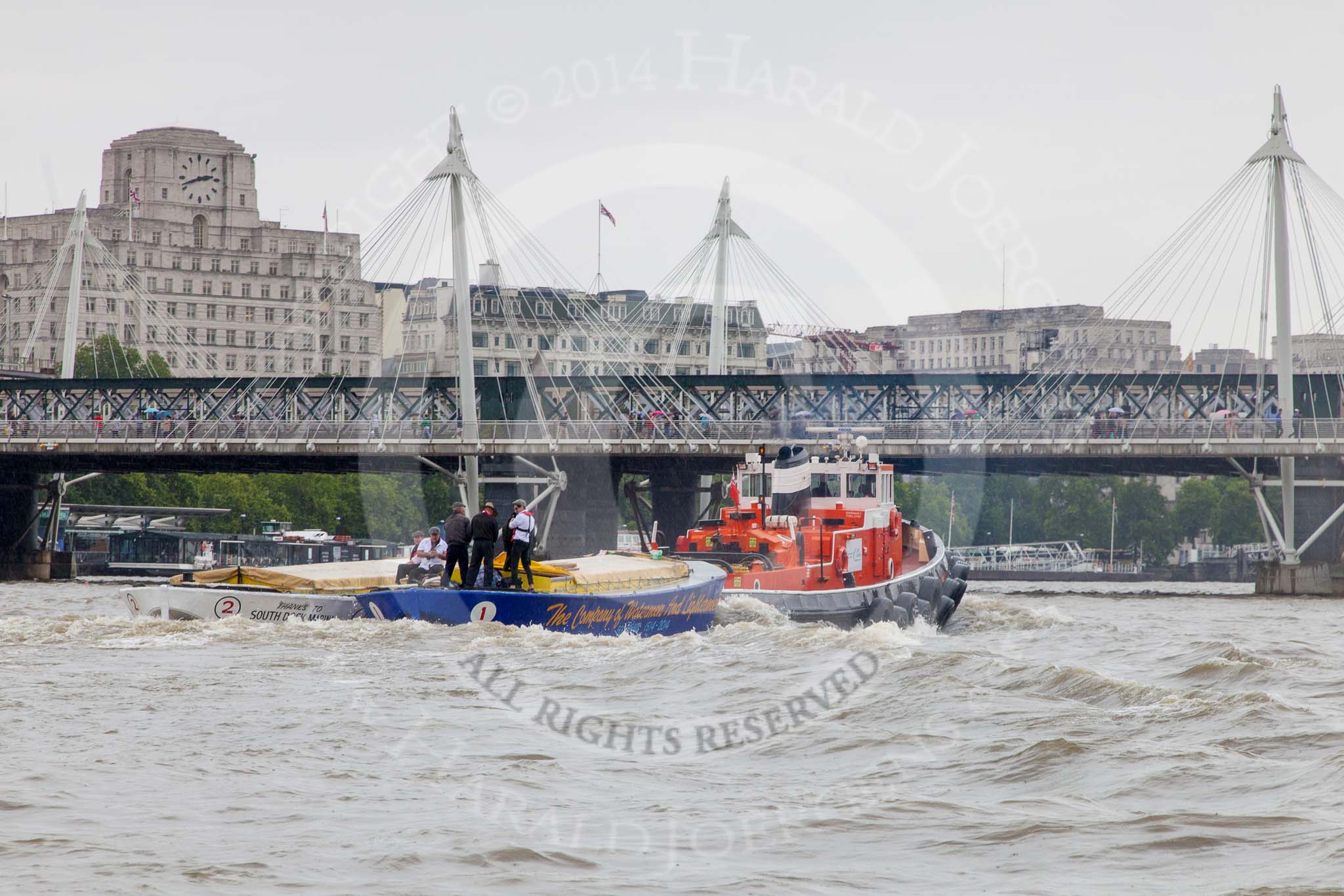 TOW River Thames Barge Driving Race 2014.
River Thames between Greenwich and Westminster,
London,

United Kingdom,
on 28 June 2014 at 14:42, image #447