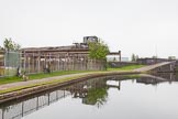 BCN 24h Marathon Challenge 2015: Chillington Wharf Railway interchange basin at Bilston Road on the BCN Main Line.
"This is now the best example of an interchange basin on the BCN. The basin, shed and railway tracks are in good condition and form part of the Wolverhampton Steel Terminal. Transhipments still occur here, using the crane on the left of the basin, but now steel is transferred from rail to road rather than to canal. Chillingtom Wharf is of historical interest and must be a prime candidate for preservation" (Birmingham Canal Navigations, 1984).
Birmingham Canal Navigations,



on 24 May 2015 at 08:24, image #172