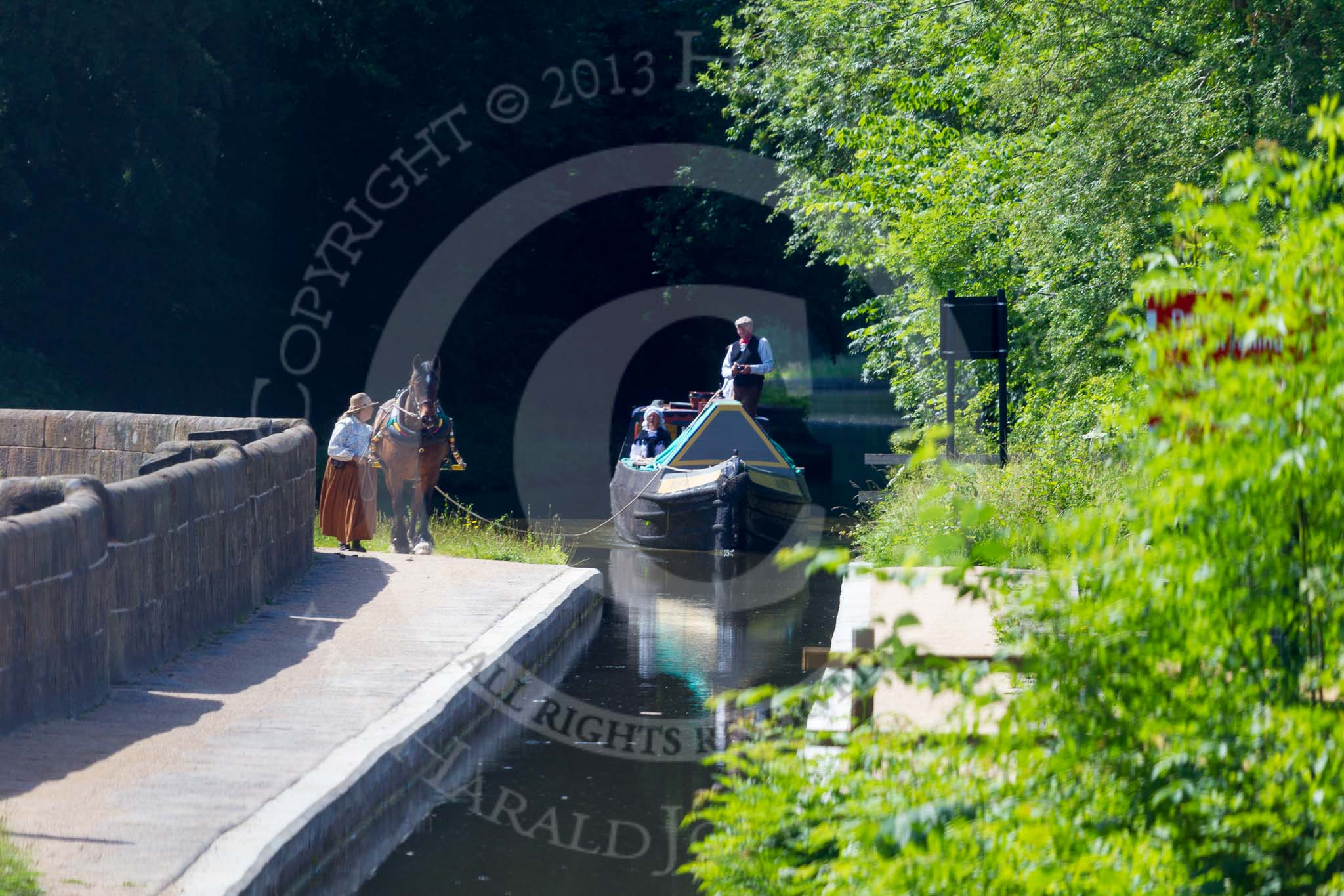 : Sue Day, canal horse Bilbo, and historic butty Maria approaching Marple Aqueduct on the Lower Peak Forest Canal.




on 03 July 2015 at 15:11, image #25